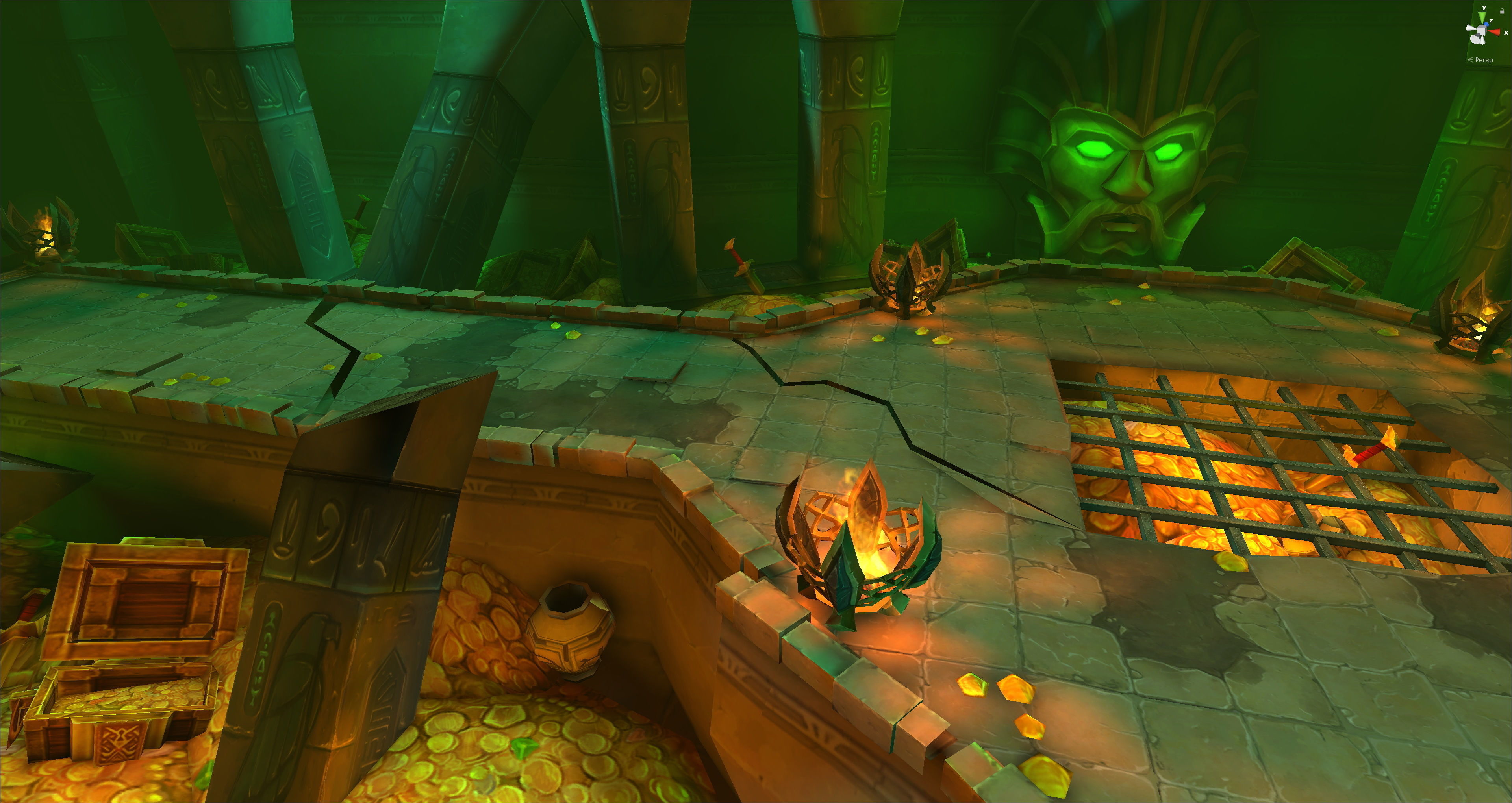 Fantasy Chess RPG Environment - Gold Dungeon Low-poly 3D model_6