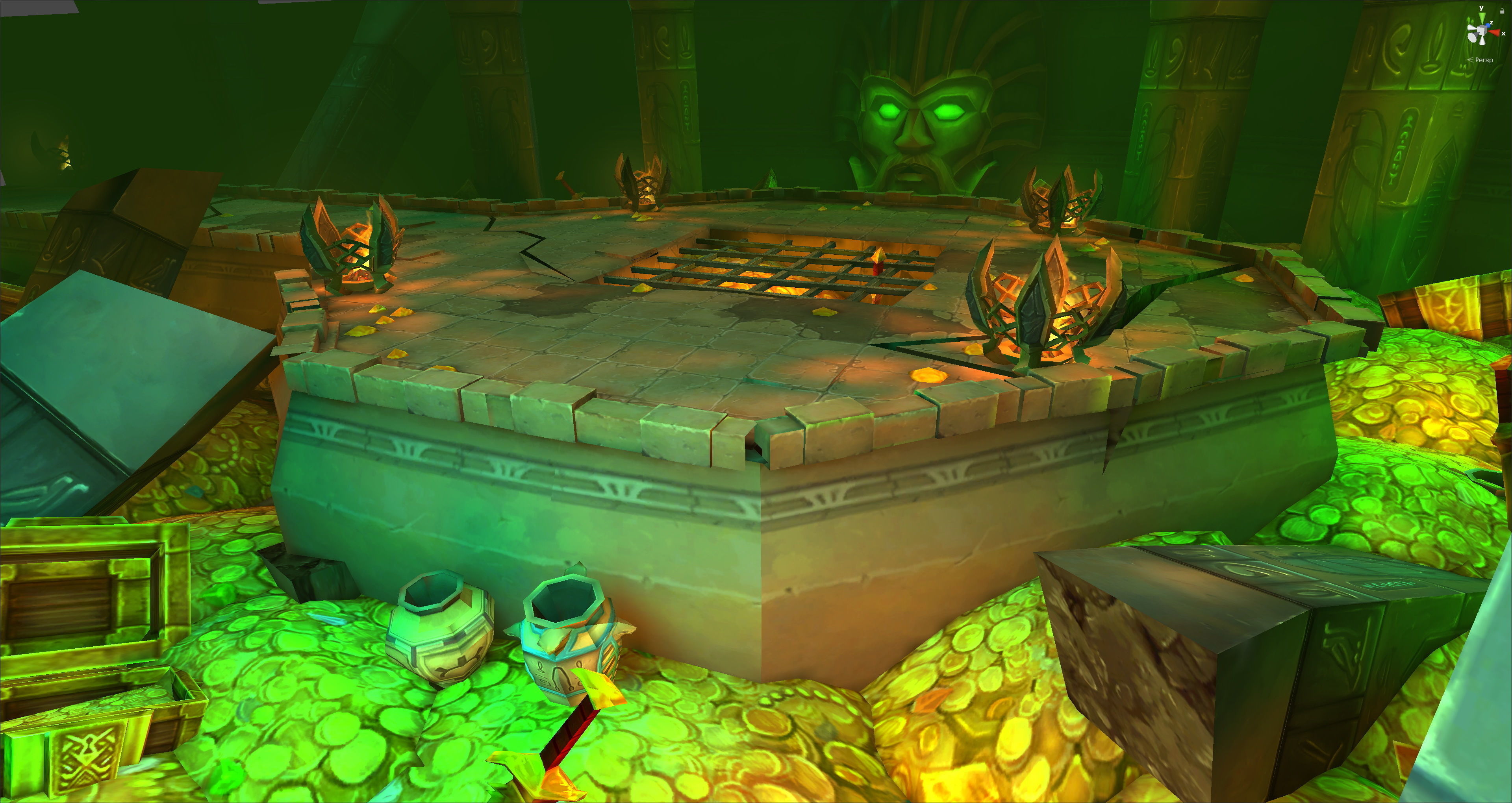 Fantasy Chess RPG Environment - Gold Dungeon Low-poly 3D model_3