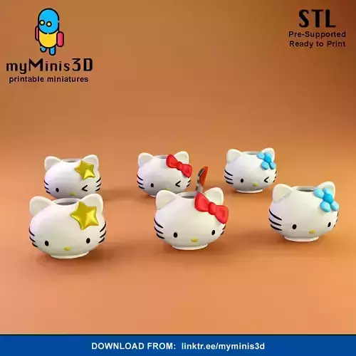 6 Pack Hello Kitty Holders or Pots