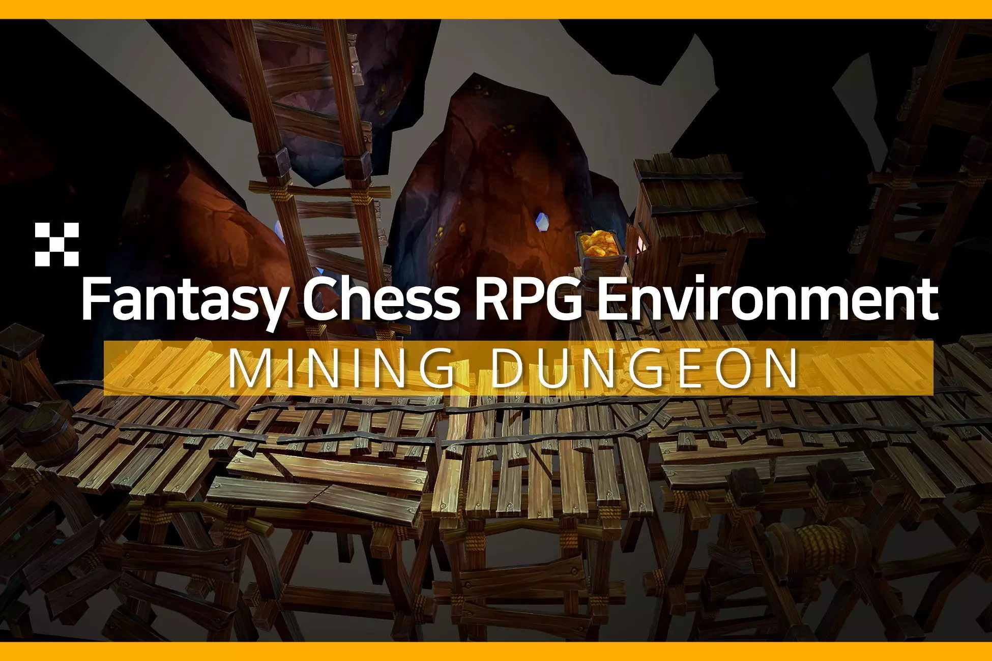 Fantasy Chess RPG Environment - Mining Dungeon Low-poly 3D model_0