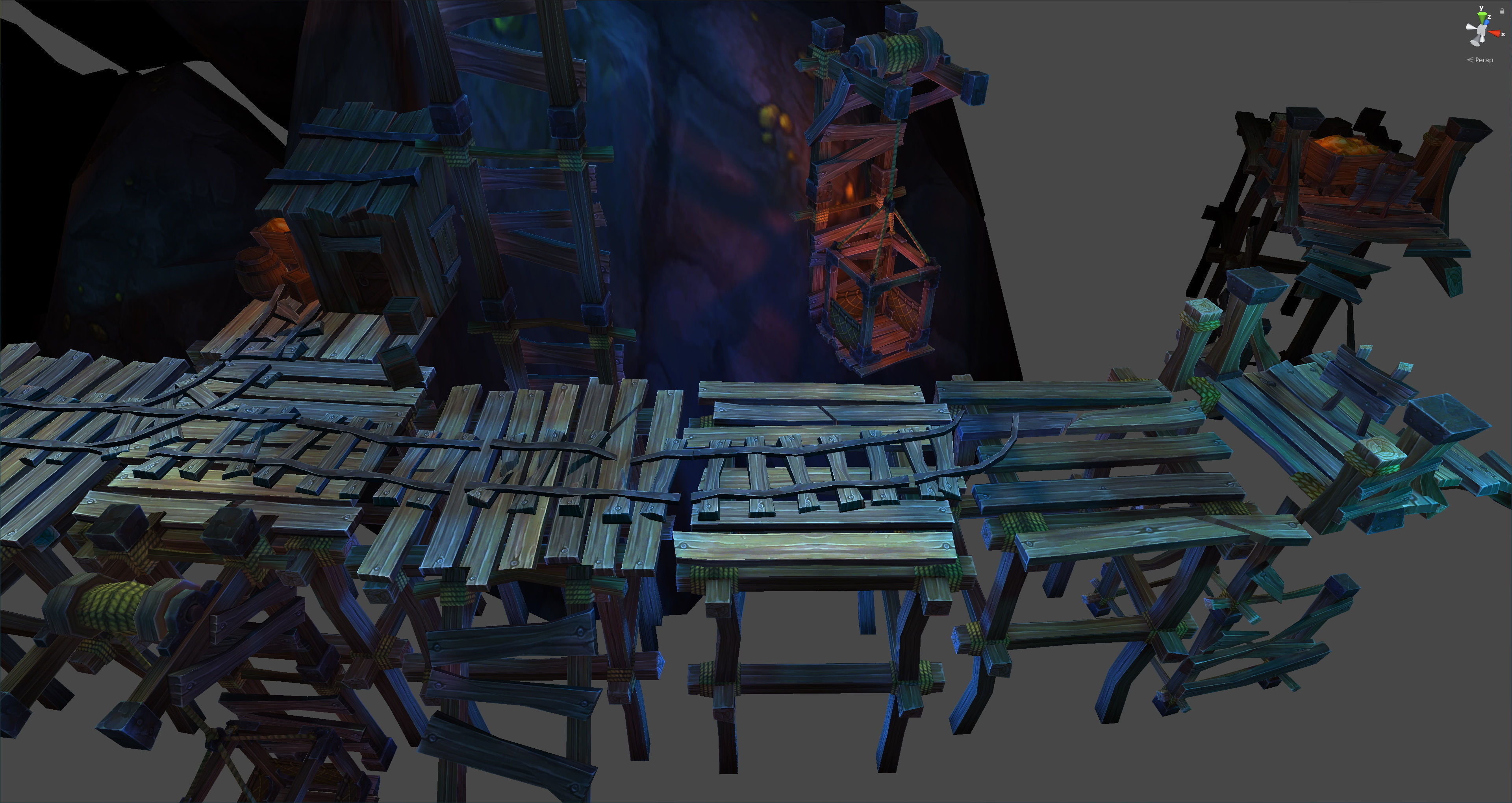 Fantasy Chess RPG Environment - Mining Dungeon Low-poly 3D model_2