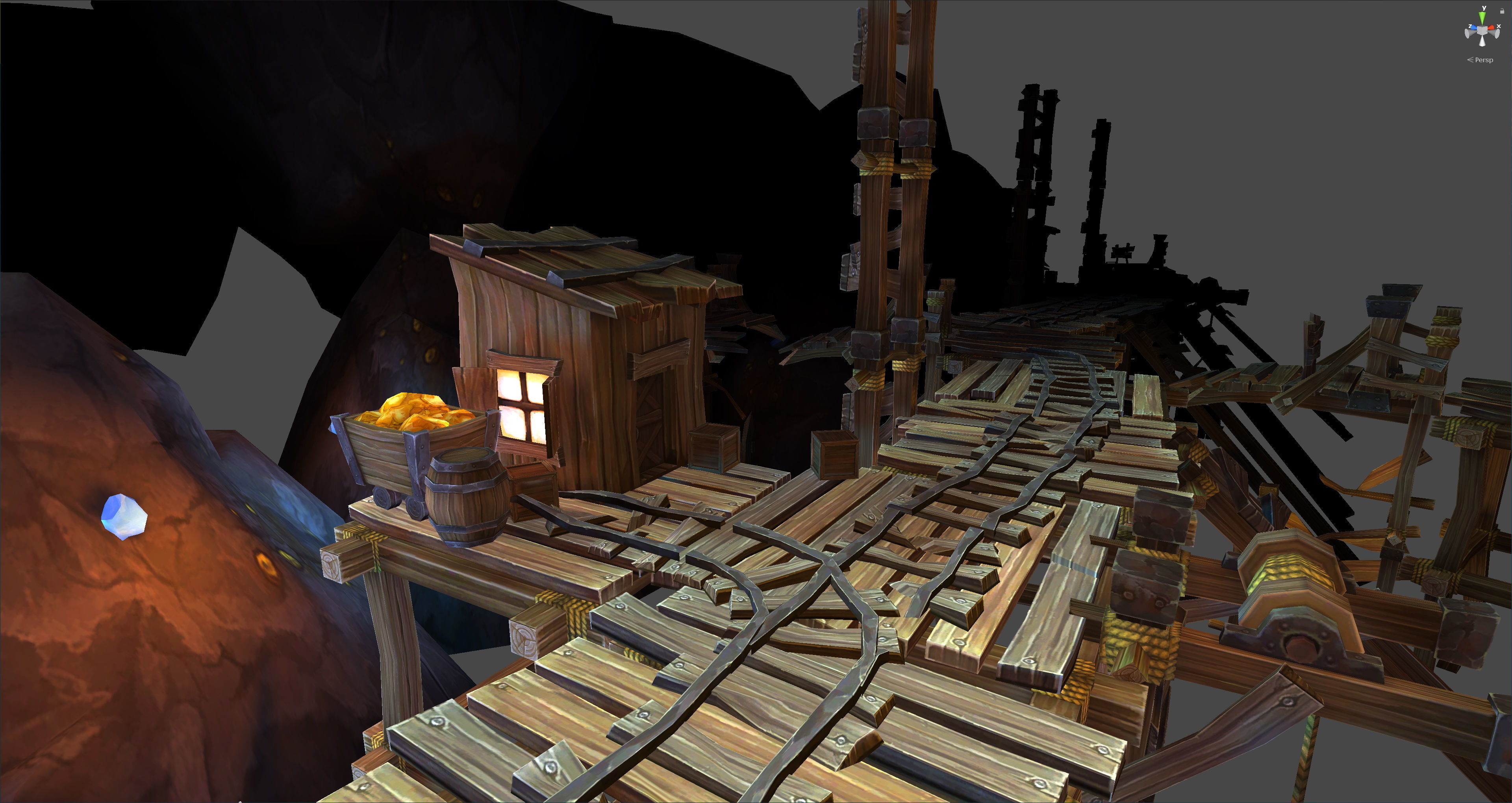 Fantasy Chess RPG Environment - Mining Dungeon Low-poly 3D model_8