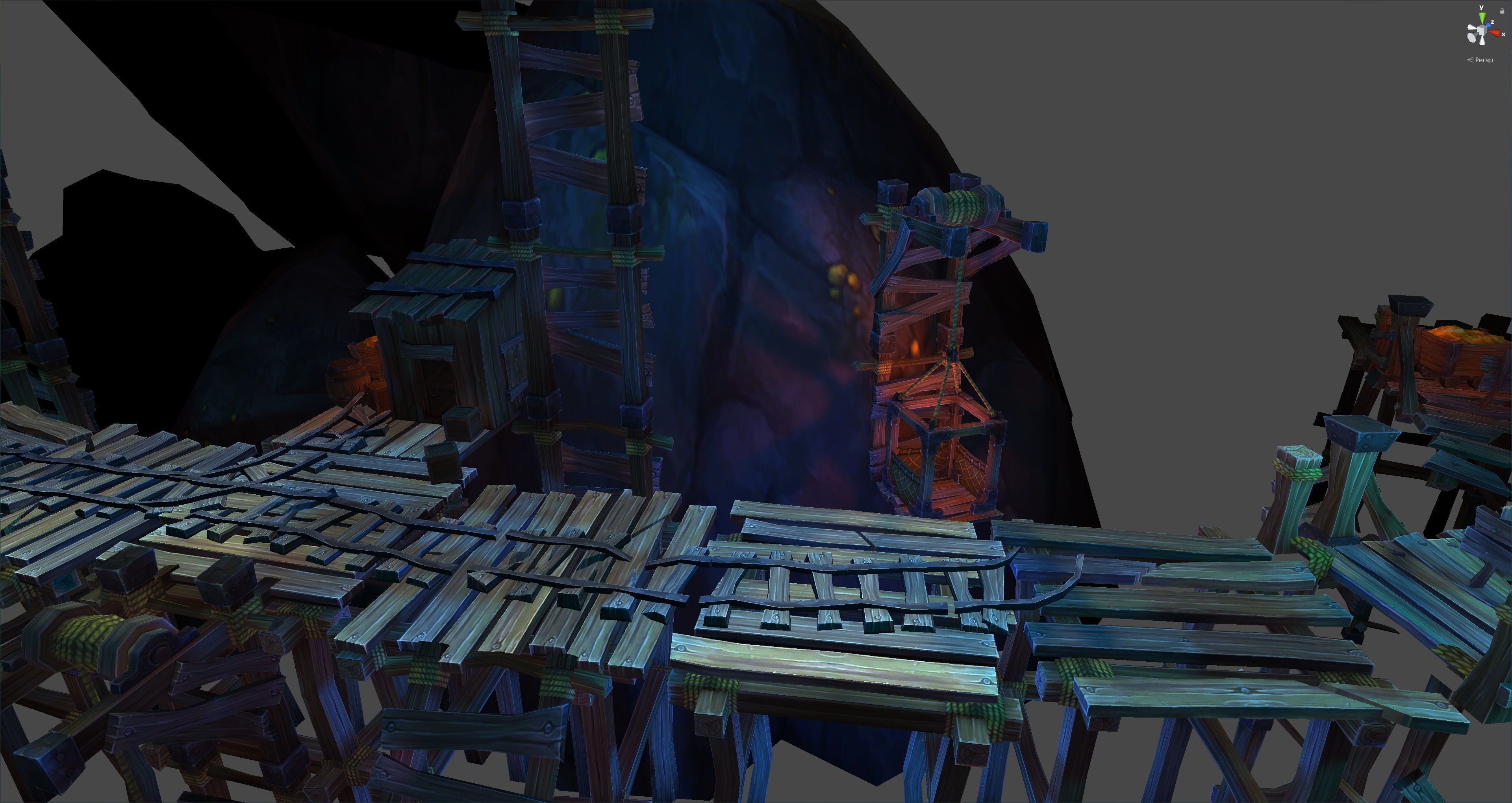 Fantasy Chess RPG Environment - Mining Dungeon Low-poly 3D model_7