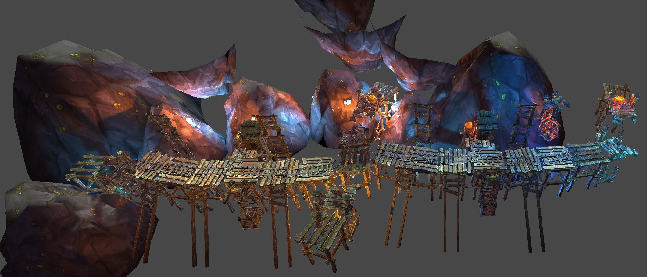 Fantasy Chess RPG Environment - Mining Dungeon Low-poly 3D model_9