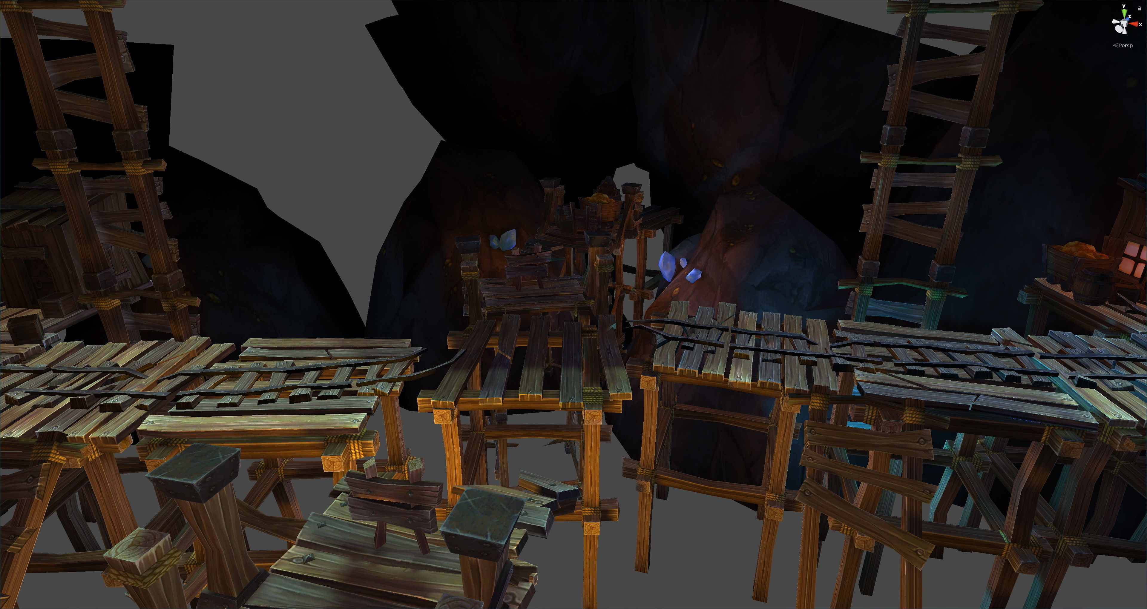 Fantasy Chess RPG Environment - Mining Dungeon Low-poly 3D model_6