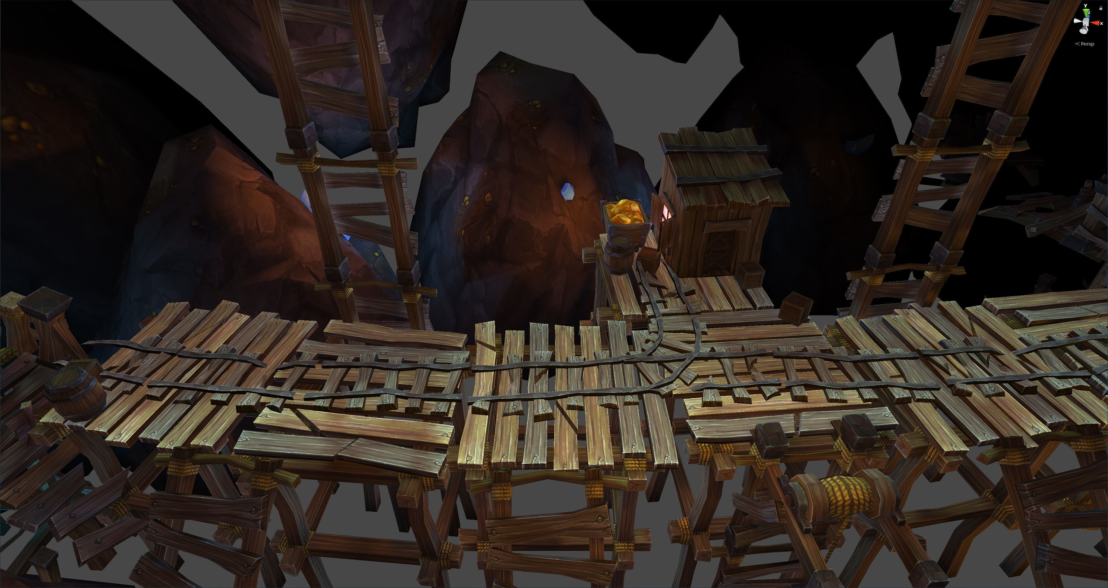 Fantasy Chess RPG Environment - Mining Dungeon Low-poly 3D model_4