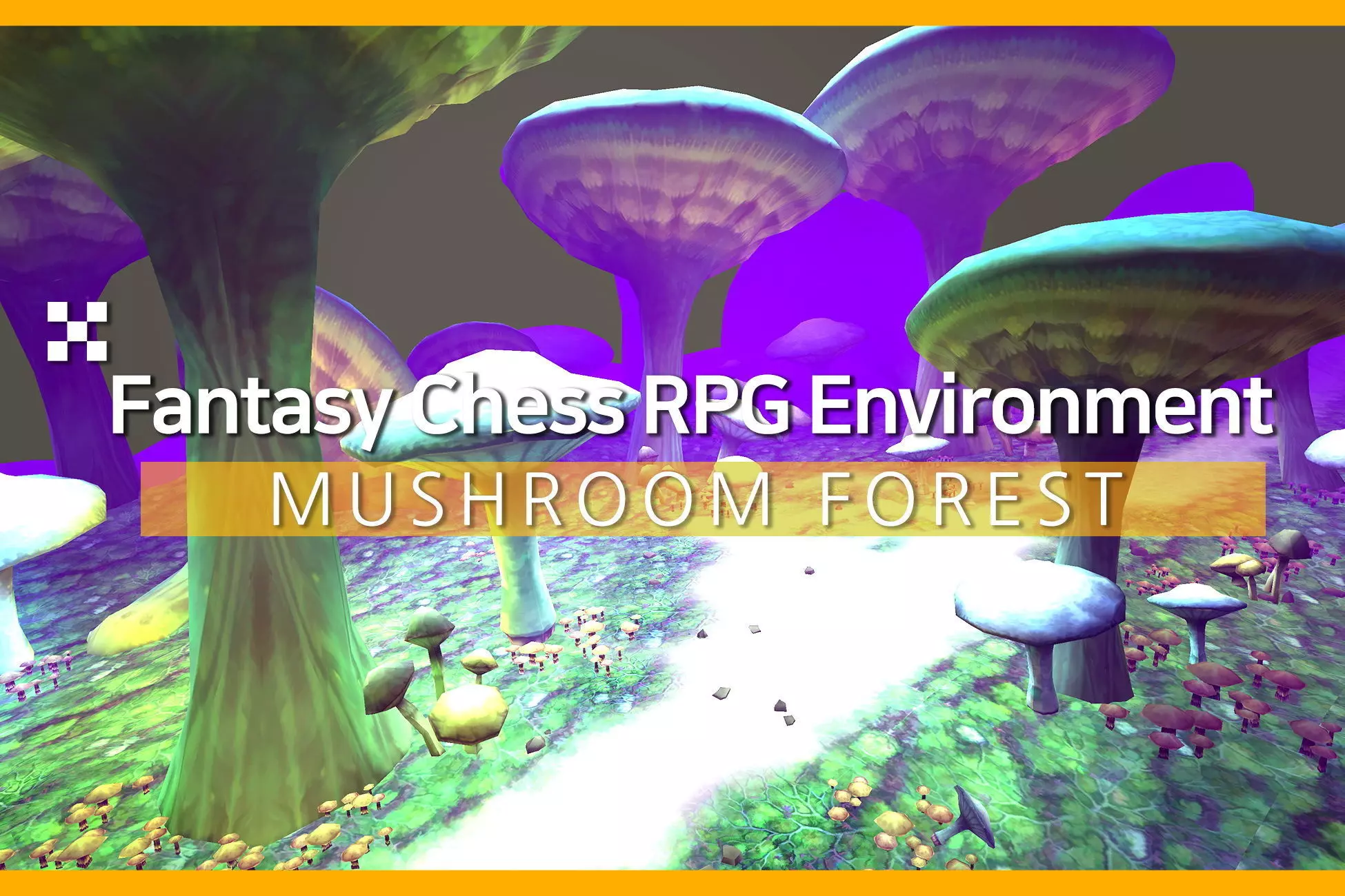 Fantasy Chess RPG Environment - Mushroom Forest Low-poly 3D model_0