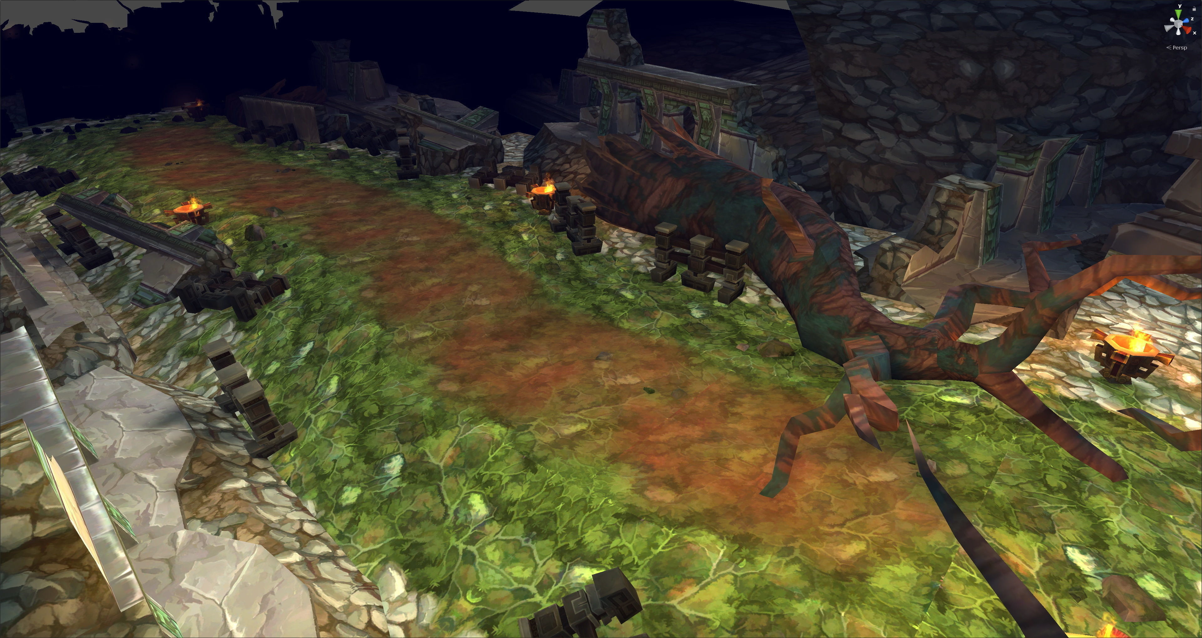 Fantasy Chess RPG Environment - Ruined Temple Low-poly 3D model_4