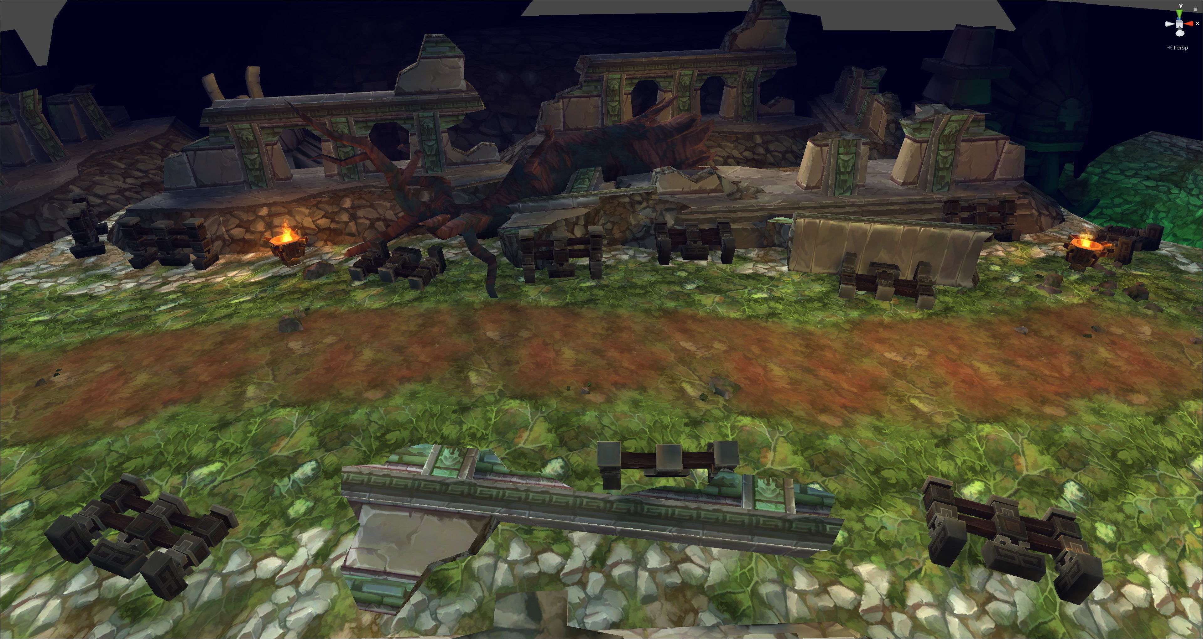 Fantasy Chess RPG Environment - Ruined Temple Low-poly 3D model_1