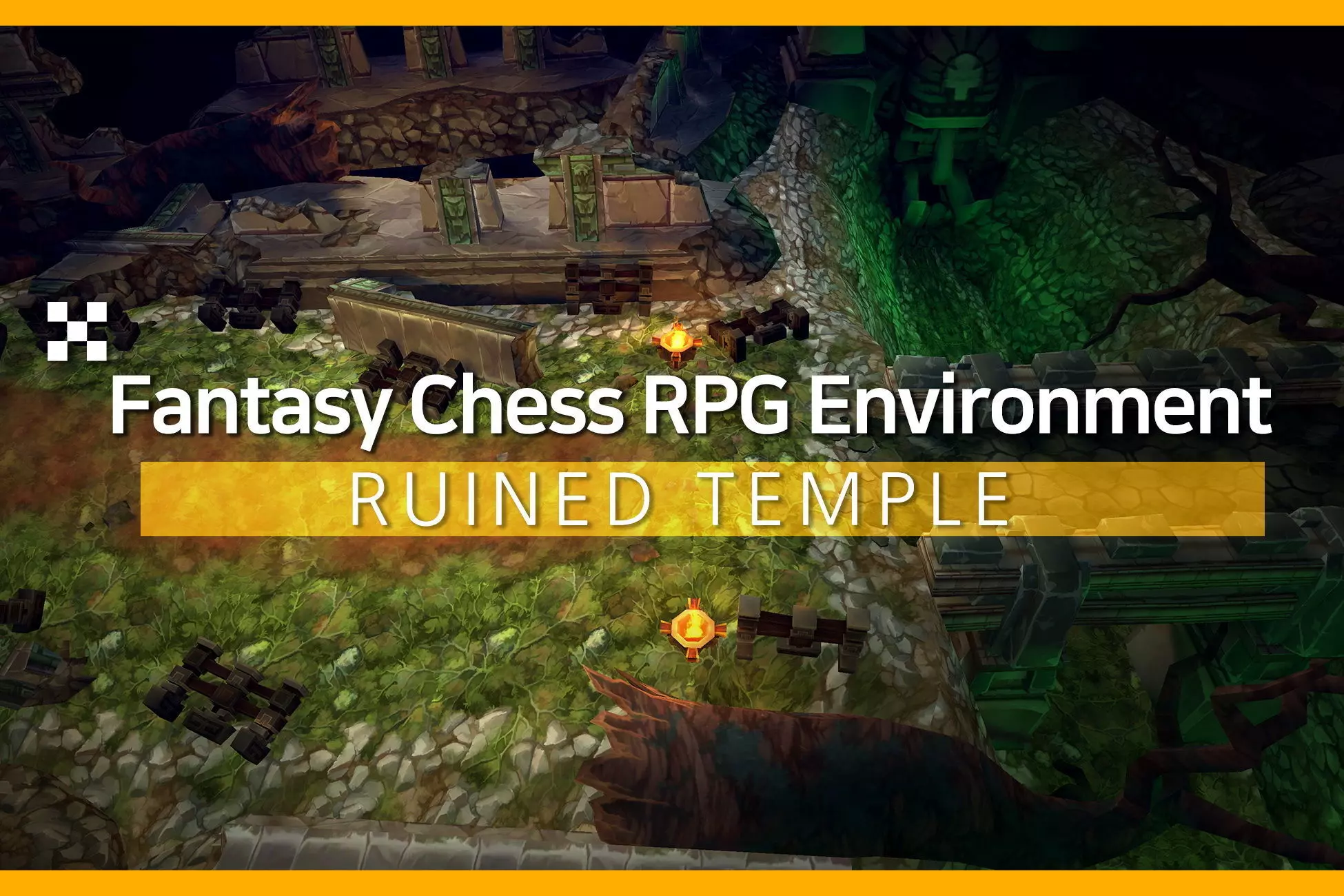 Fantasy Chess RPG Environment - Ruined Temple Low-poly 3D model_0