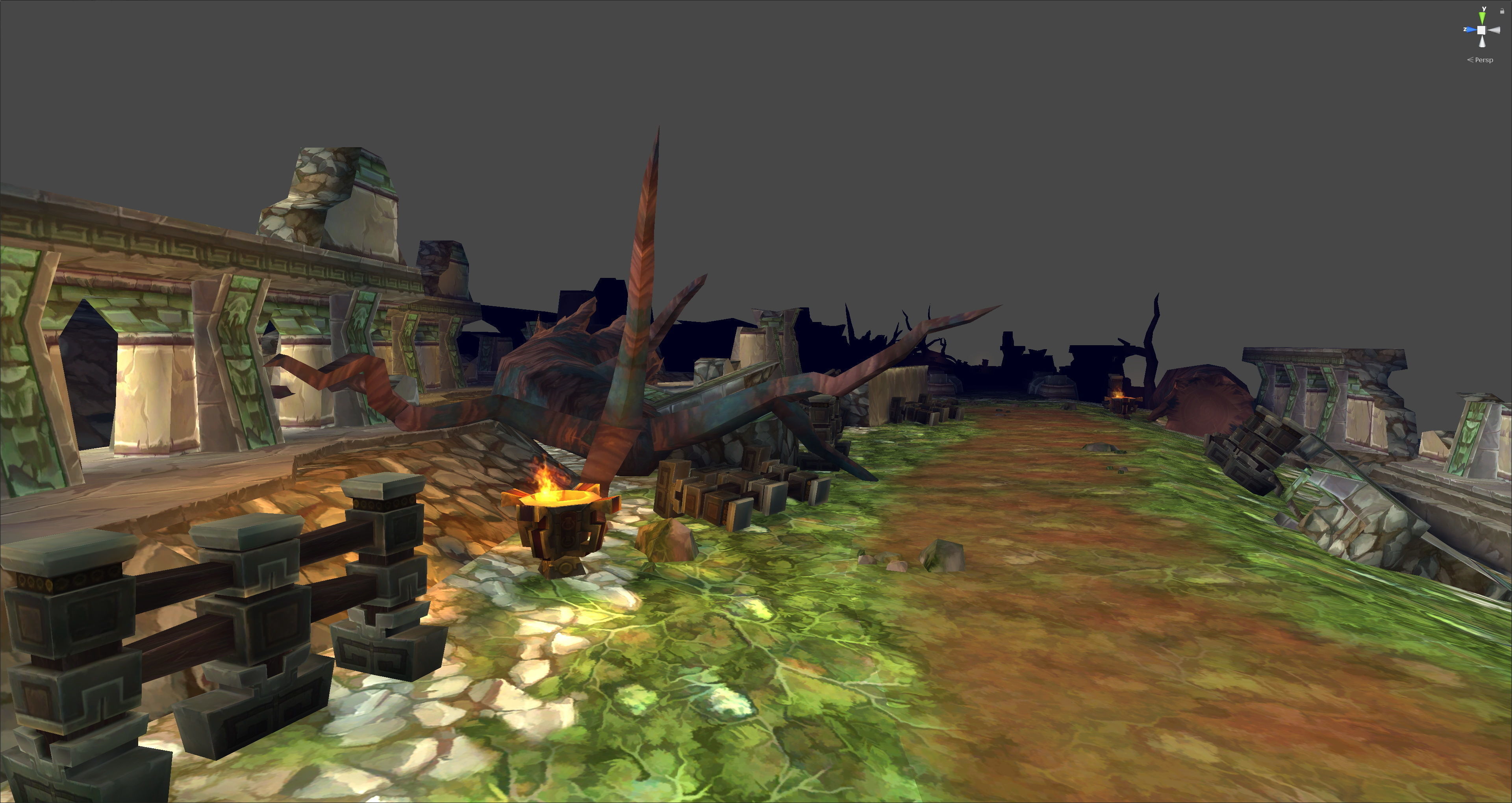 Fantasy Chess RPG Environment - Ruined Temple Low-poly 3D model_7