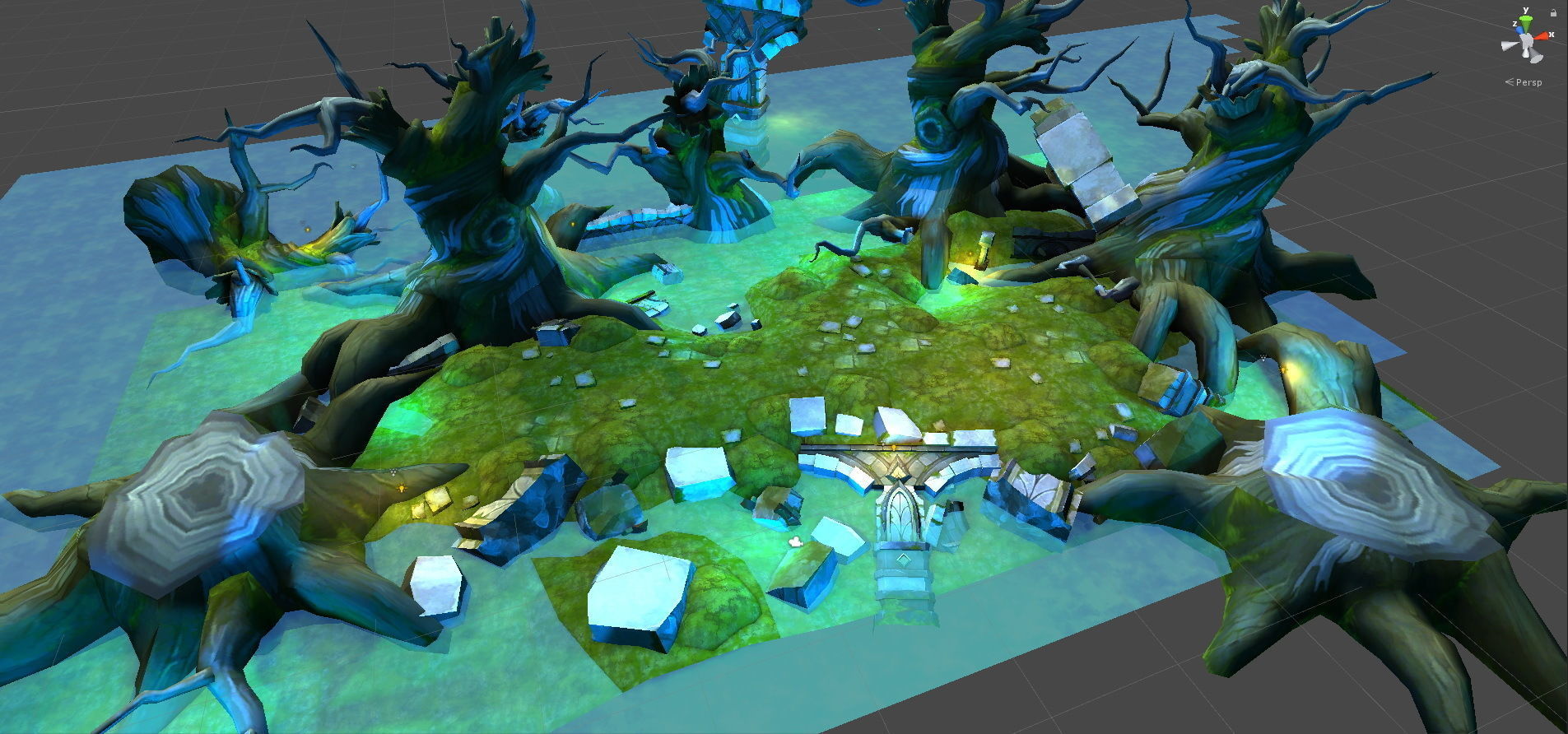 Fantasy Chess RPG Environment - Swamp Ruins Low-poly 3D model_9