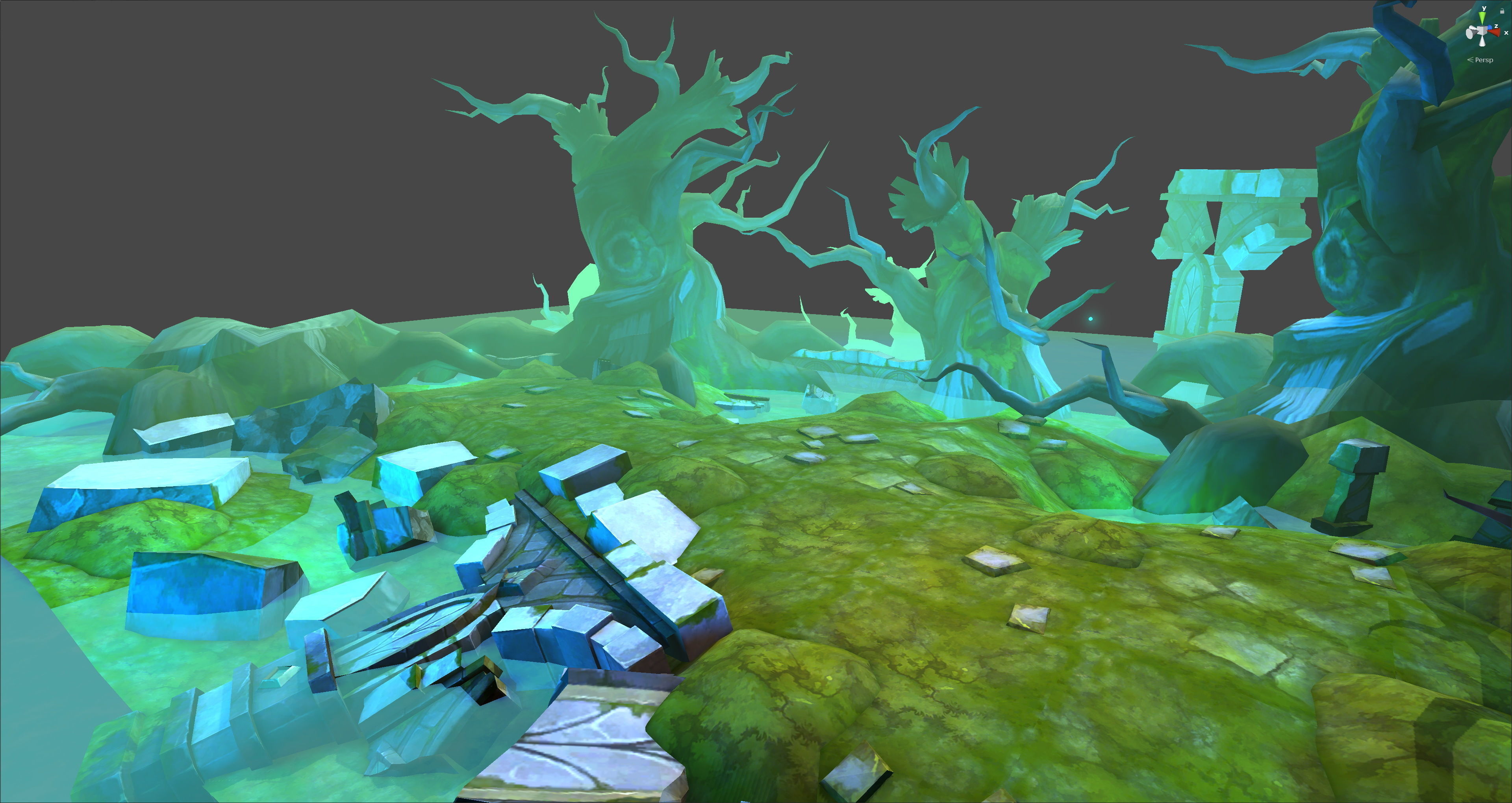 Fantasy Chess RPG Environment - Swamp Ruins Low-poly 3D model_6