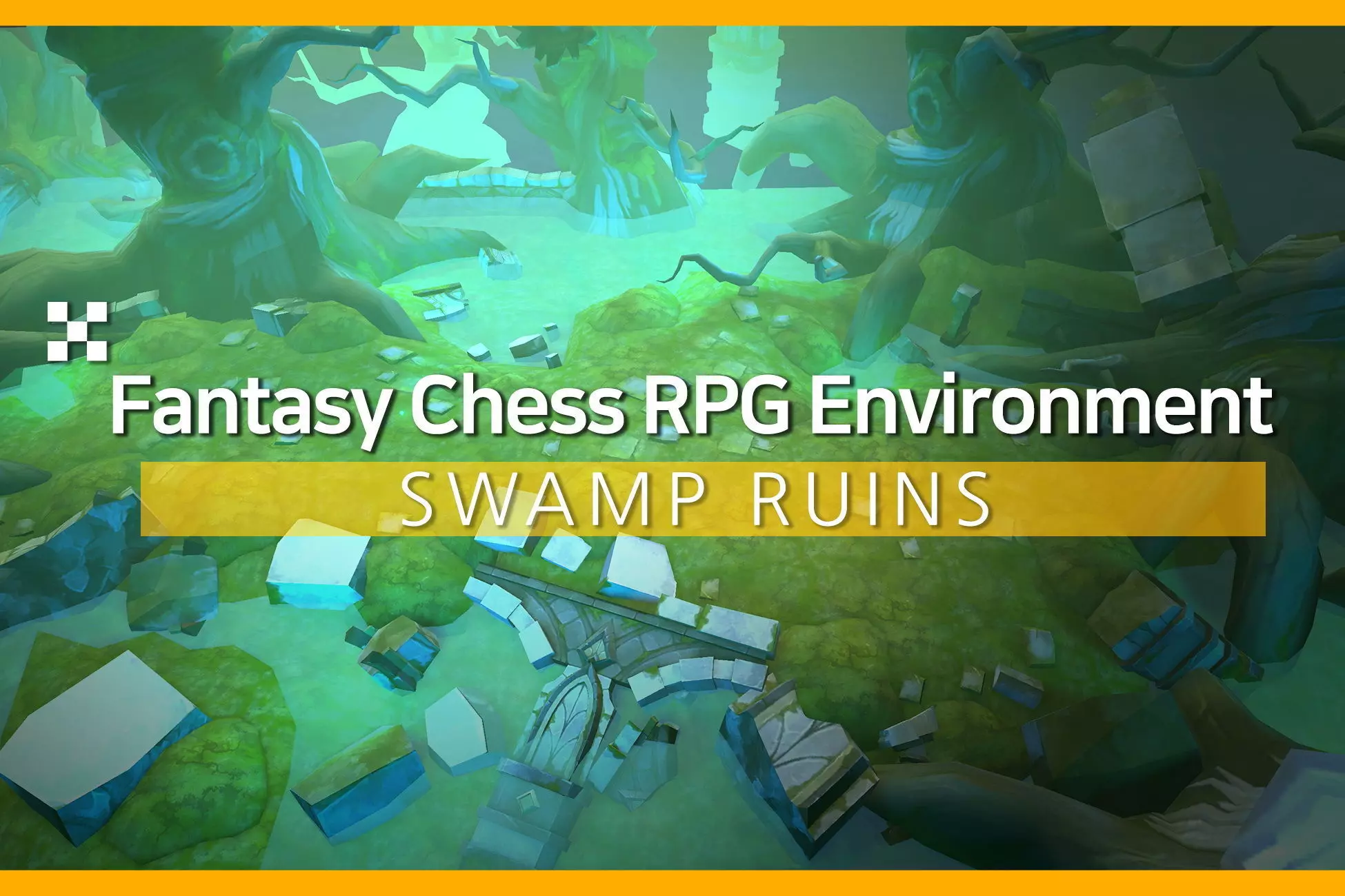 Fantasy Chess RPG Environment - Swamp Ruins Low-poly 3D model_0