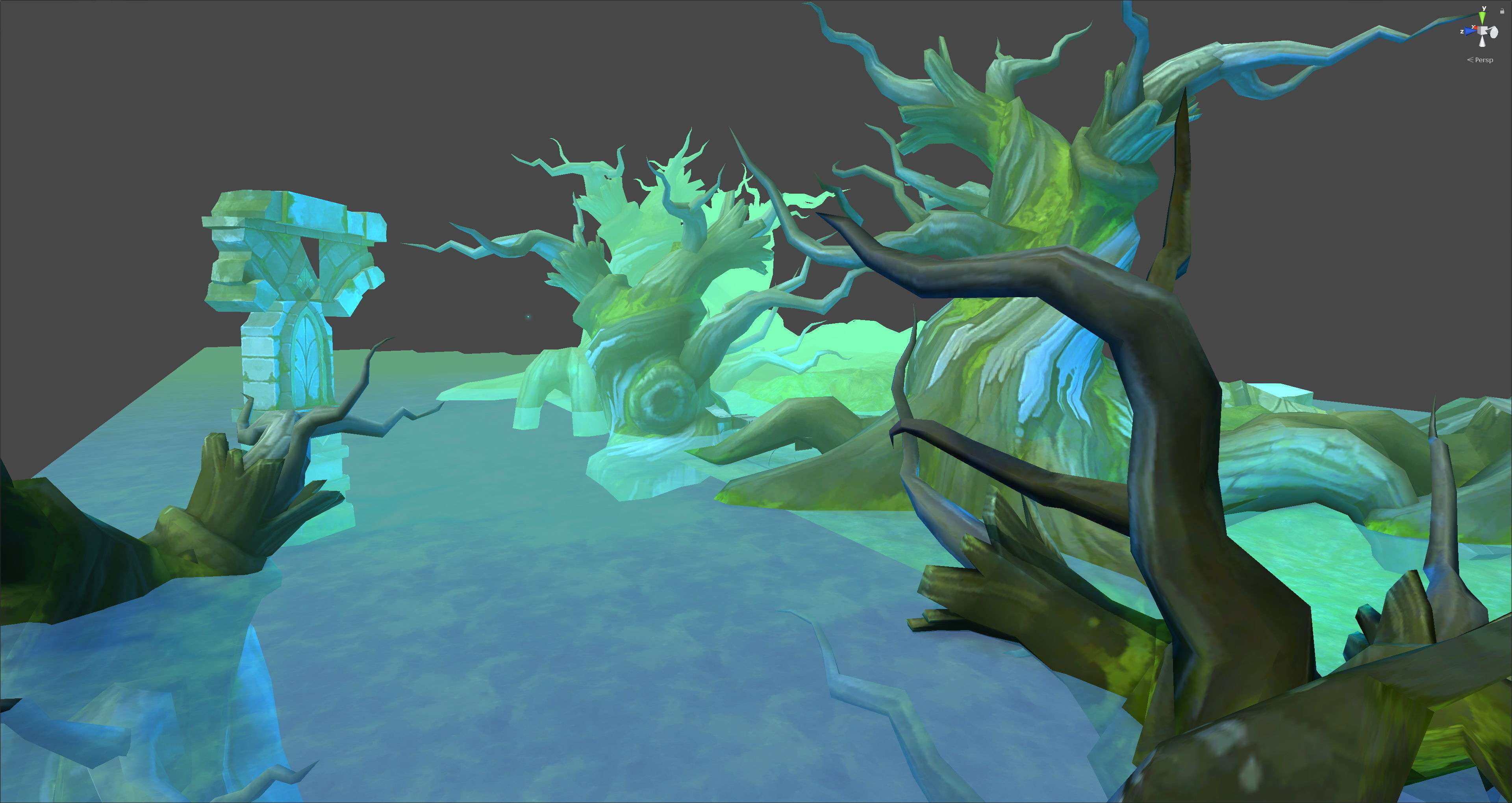 Fantasy Chess RPG Environment - Swamp Ruins Low-poly 3D model_7