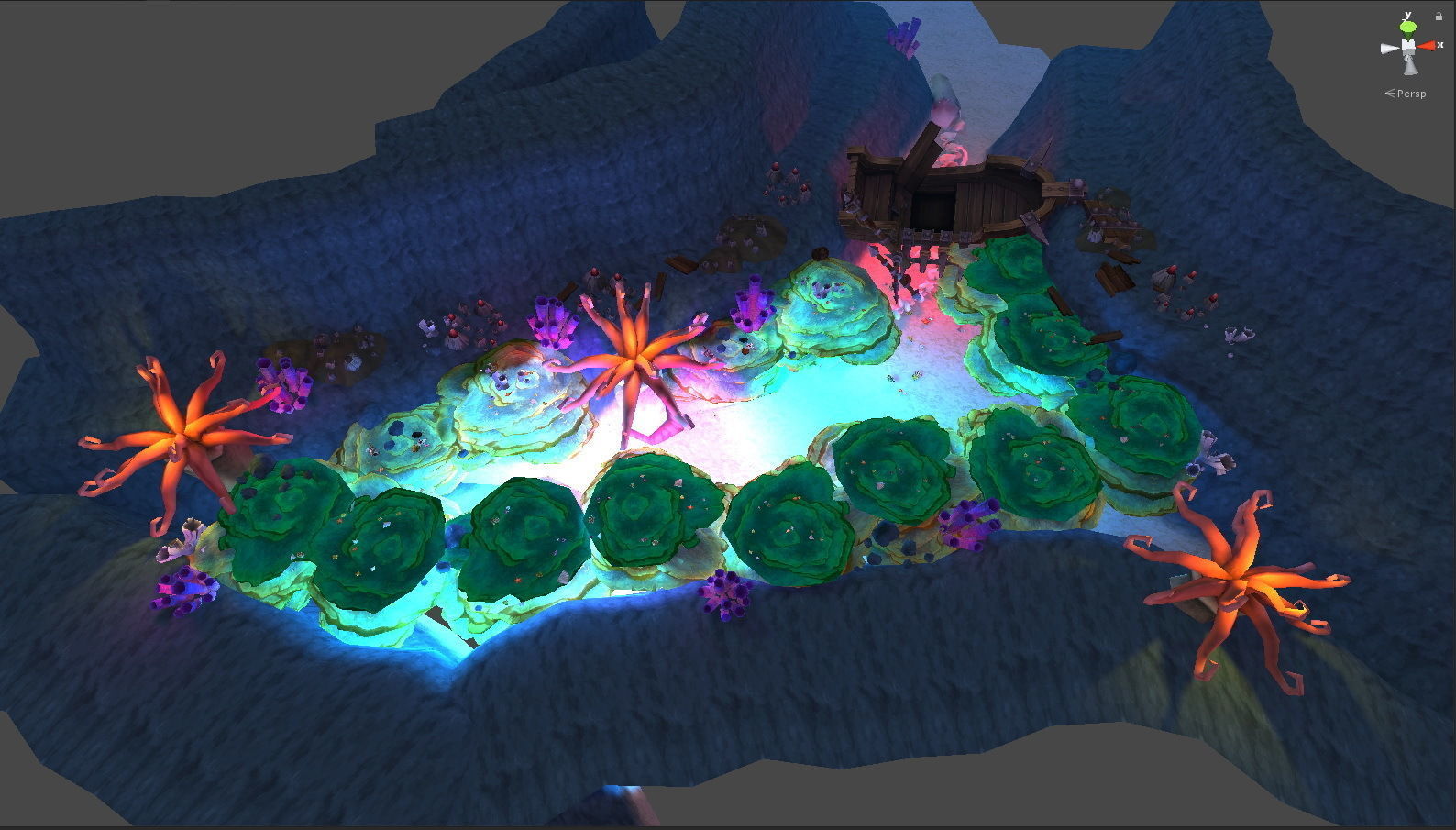 Fantasy Chess RPG Environment - Underwater Low-poly 3D model_9