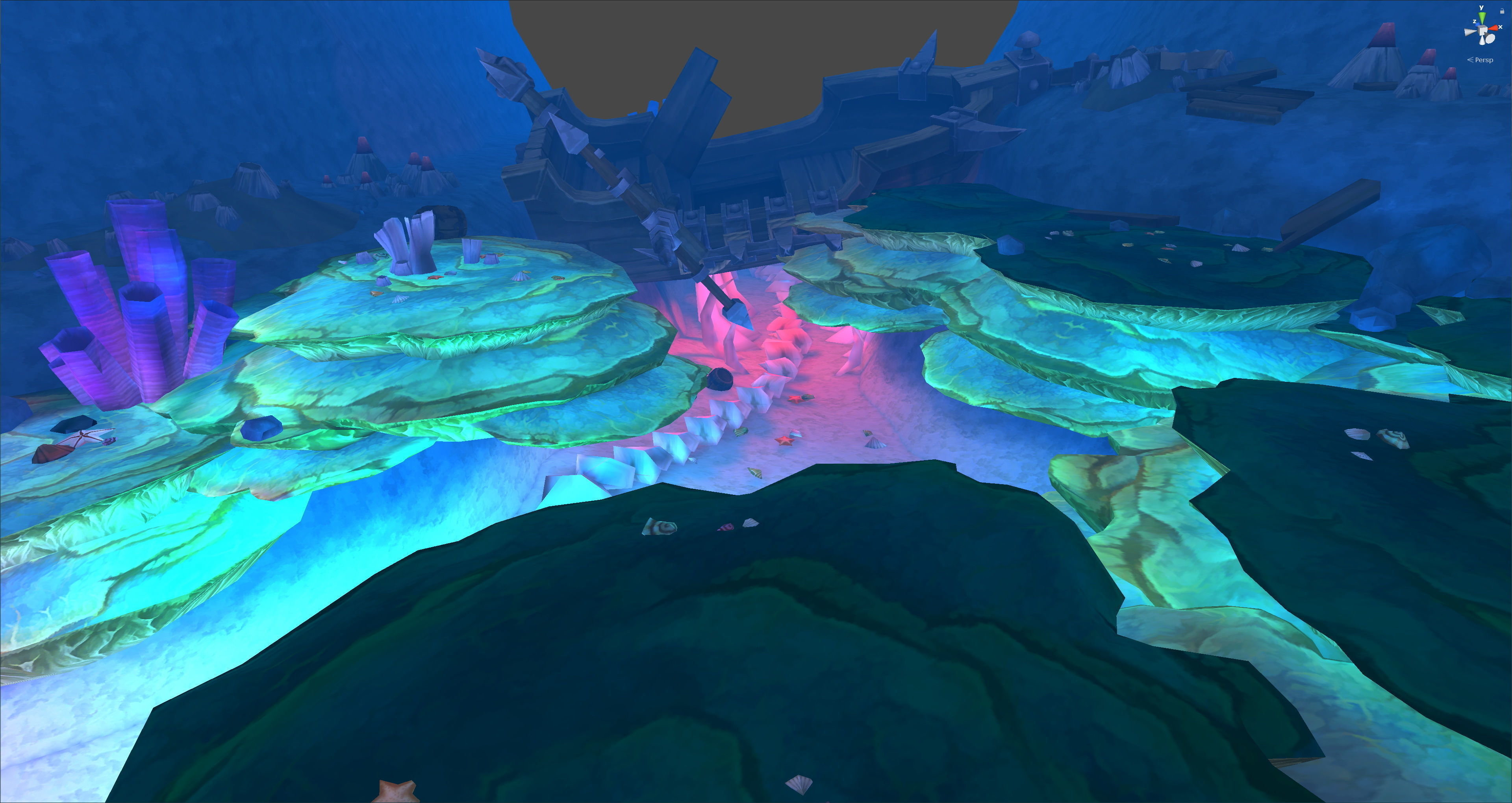 Fantasy Chess RPG Environment - Underwater Low-poly 3D model_5