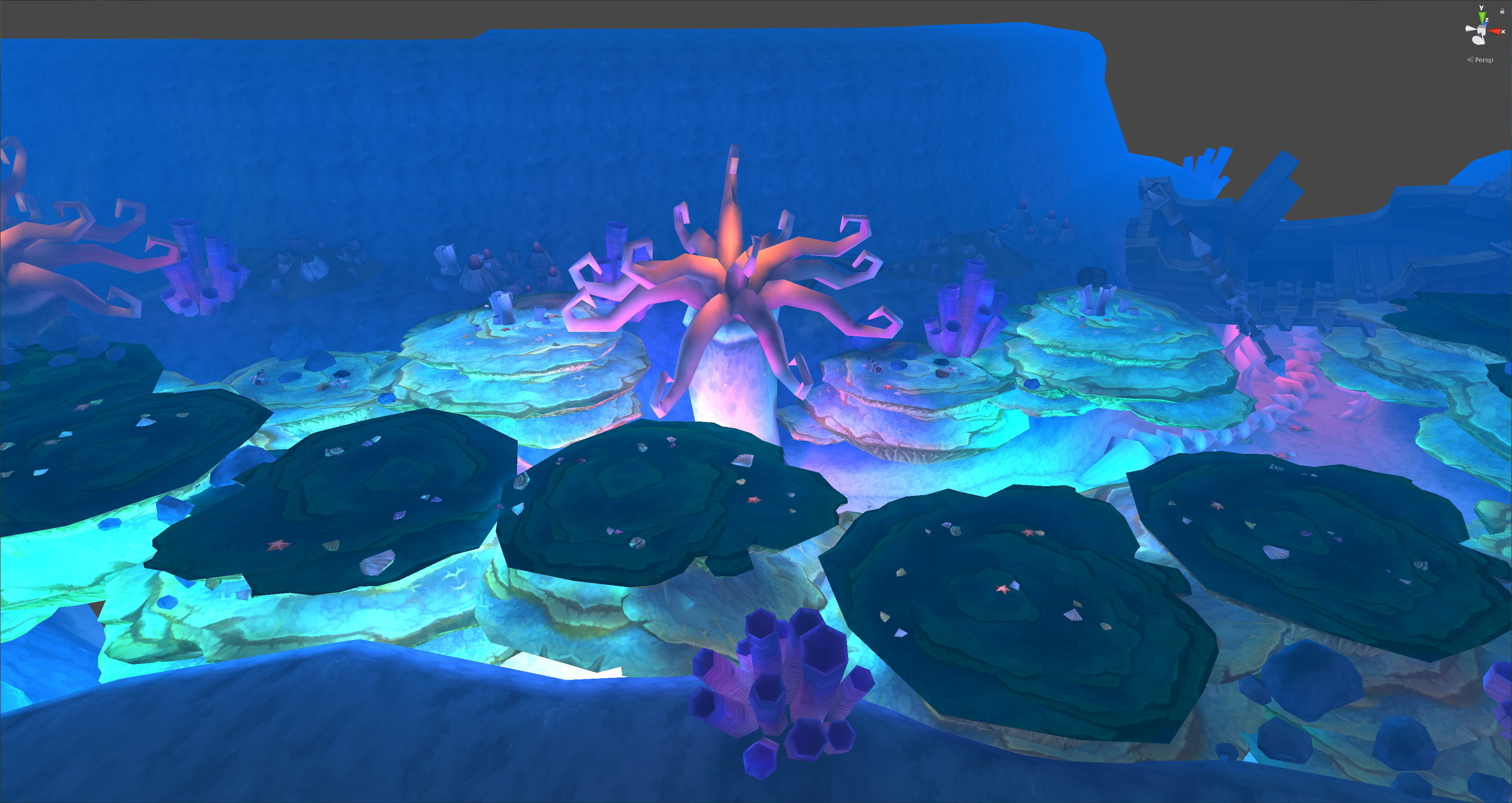 Fantasy Chess RPG Environment - Underwater Low-poly 3D model_3