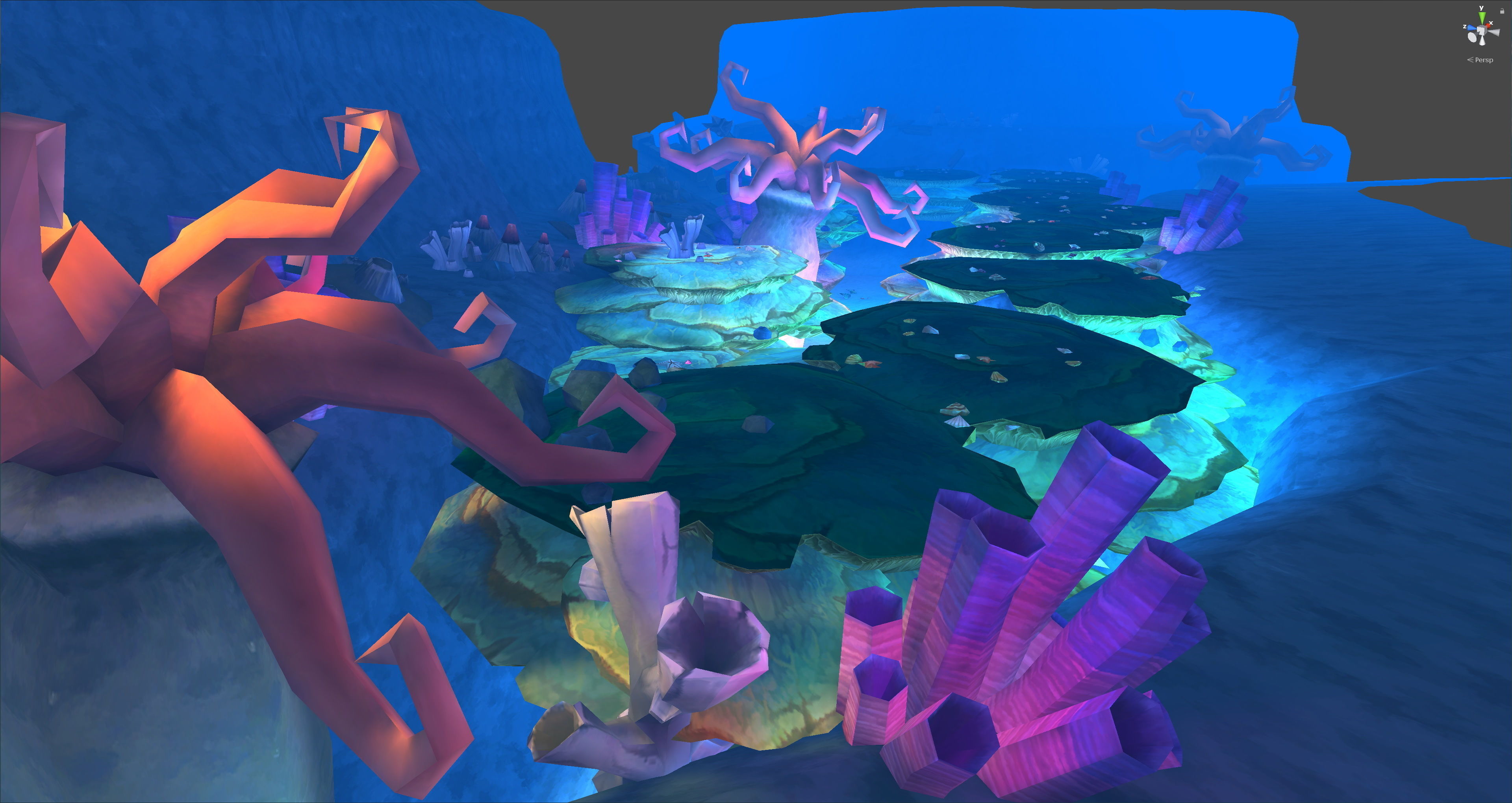 Fantasy Chess RPG Environment - Underwater Low-poly 3D model_4