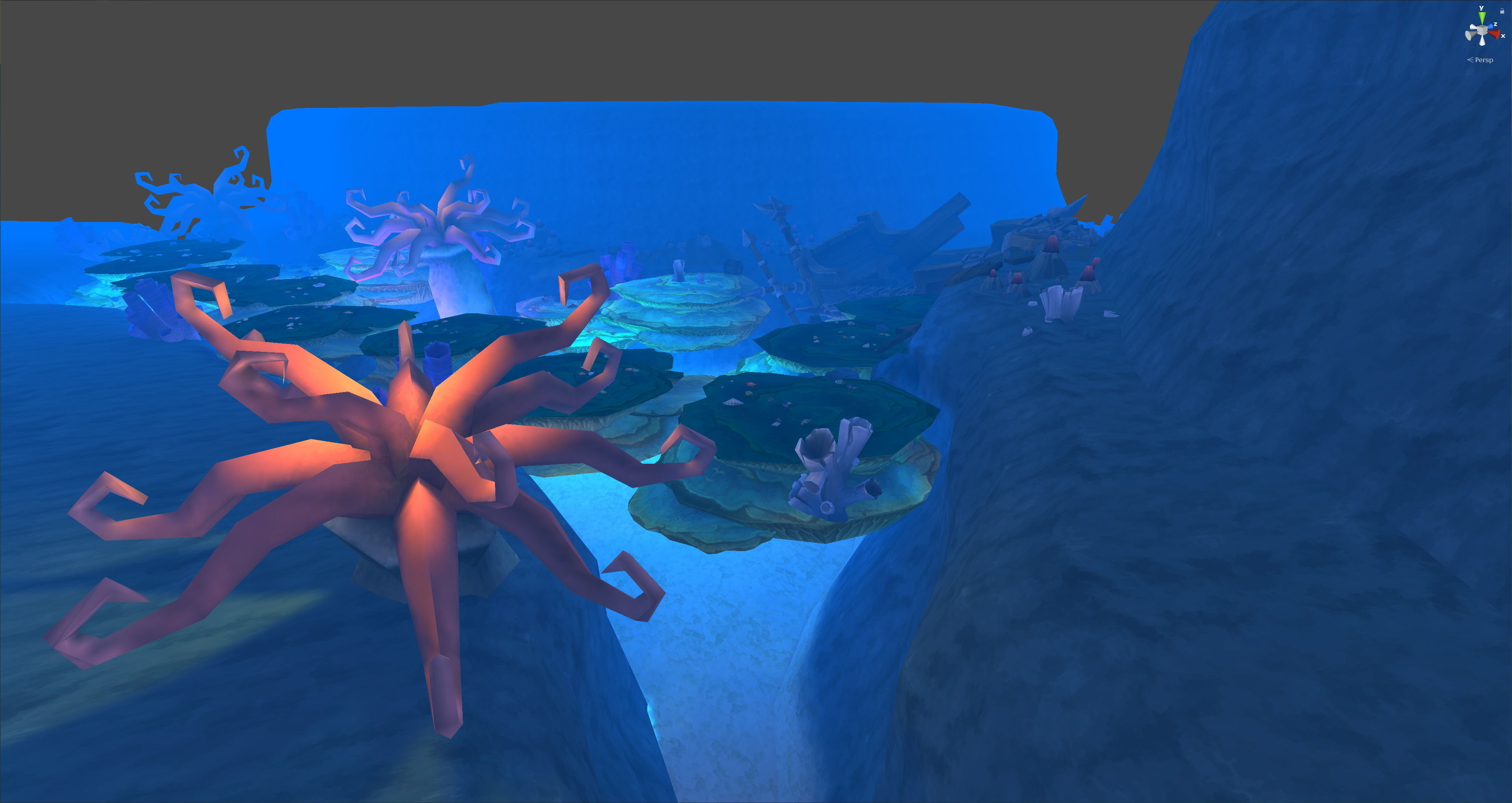 Fantasy Chess RPG Environment - Underwater Low-poly 3D model_7
