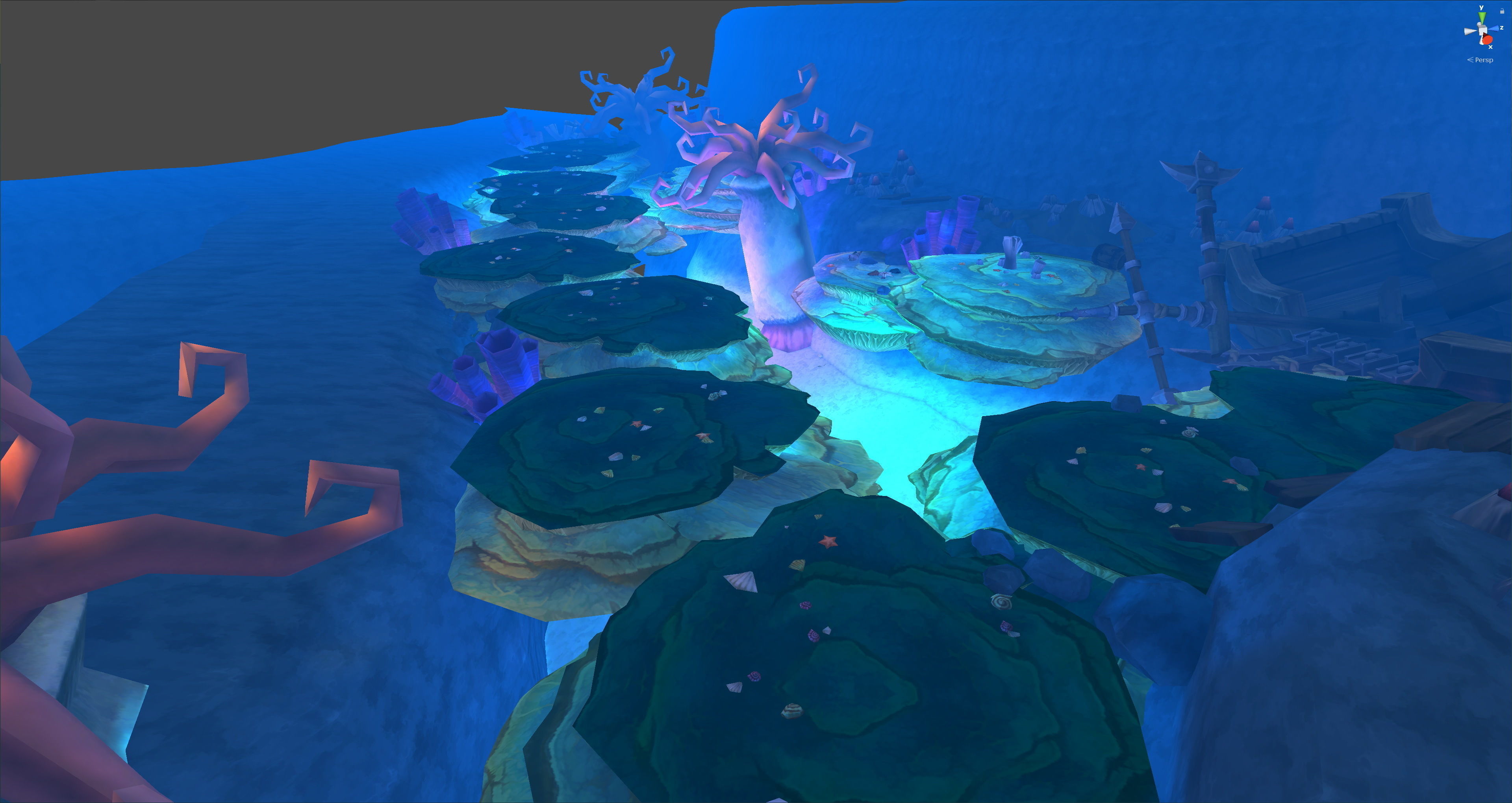 Fantasy Chess RPG Environment - Underwater Low-poly 3D model_2