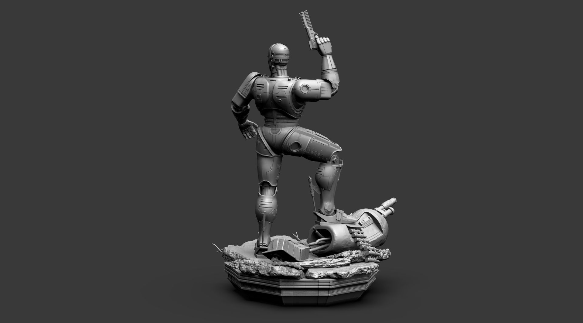 Robocop Diorama and Statue 3D Printable 3D print model_24