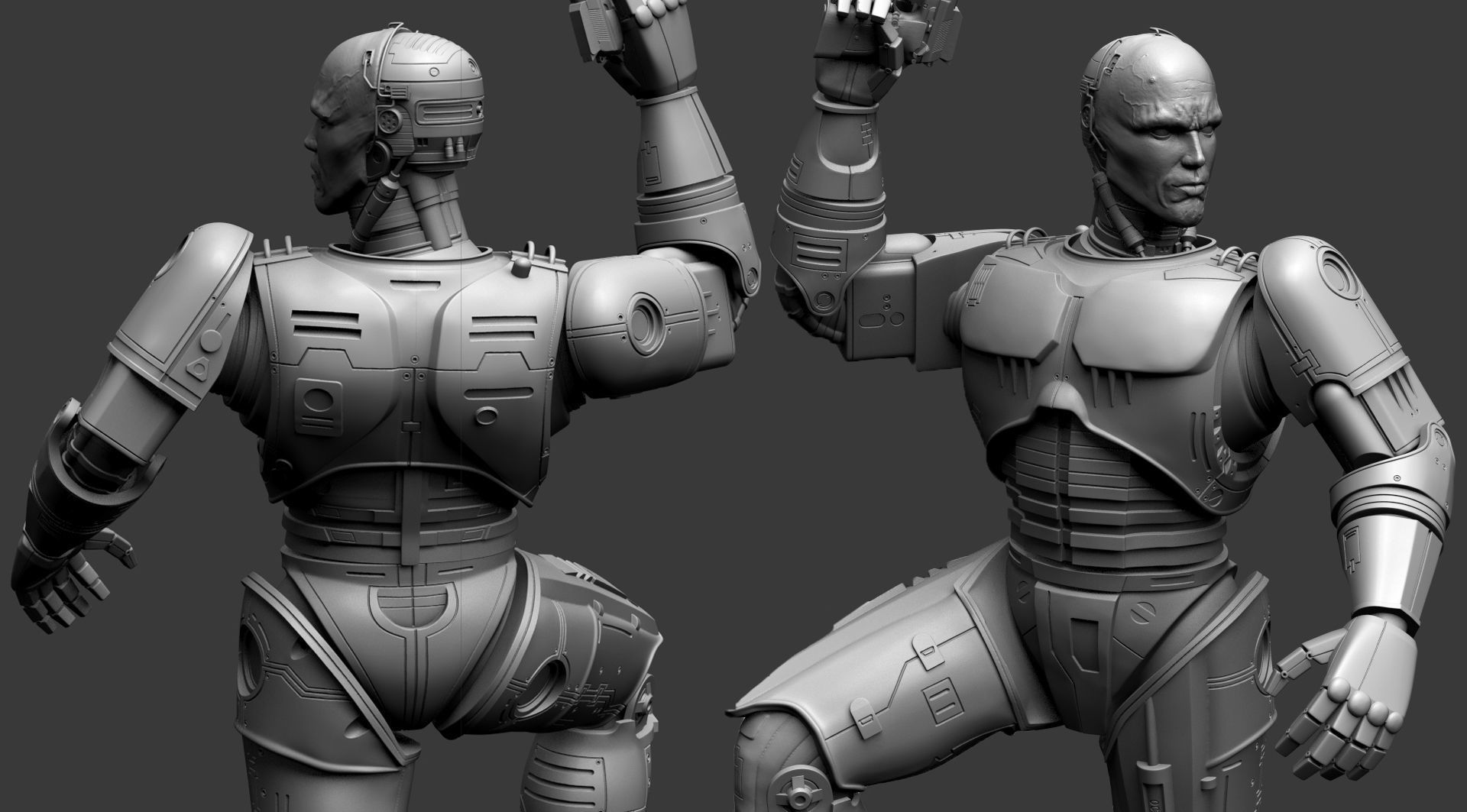 Robocop Diorama and Statue 3D Printable 3D print model_3
