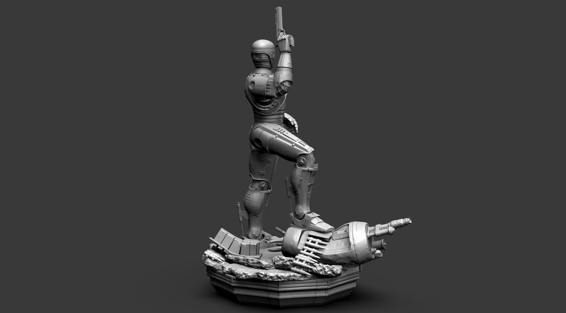 Robocop Diorama and Statue 3D Printable 3D print model_19