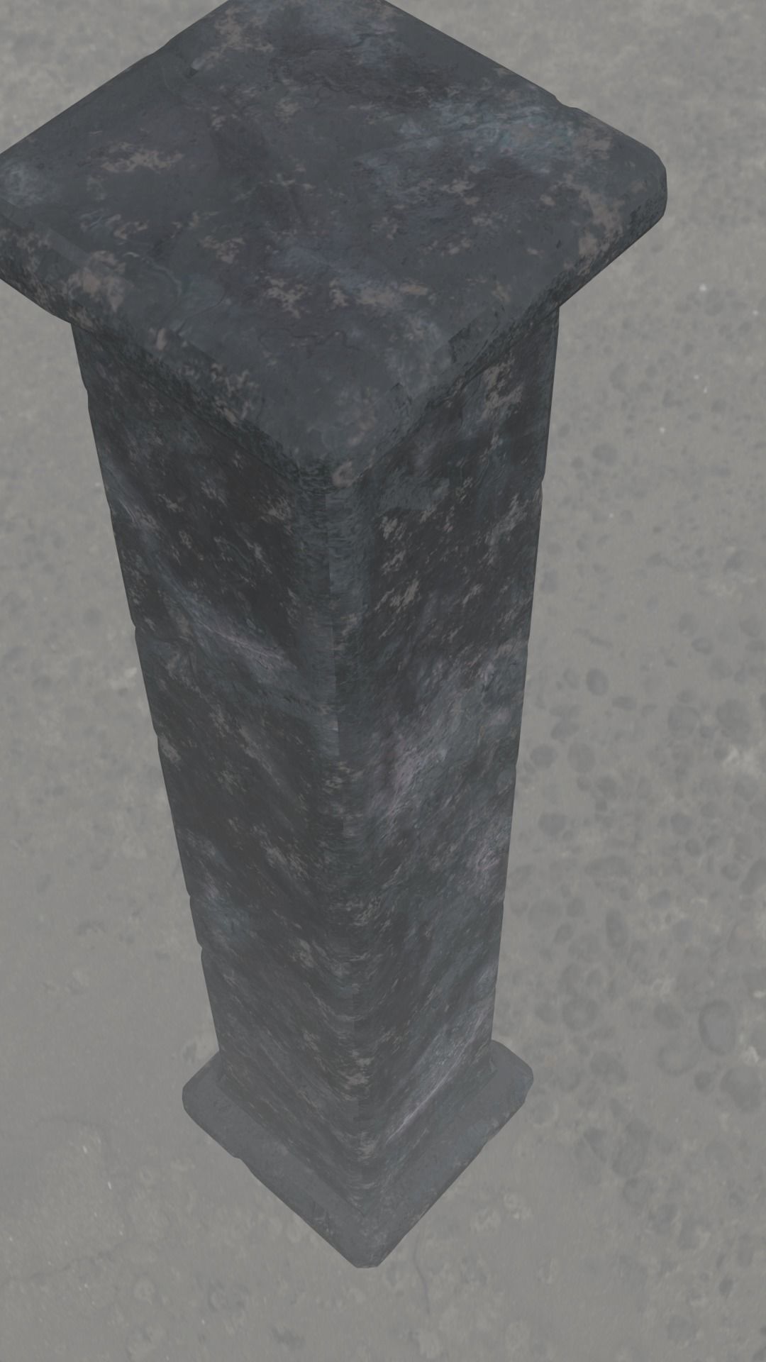 Stone post blender Low-poly 3D model_2