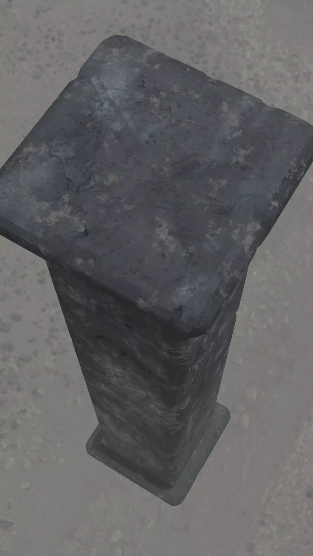 Stone post blender Low-poly 3D model_0