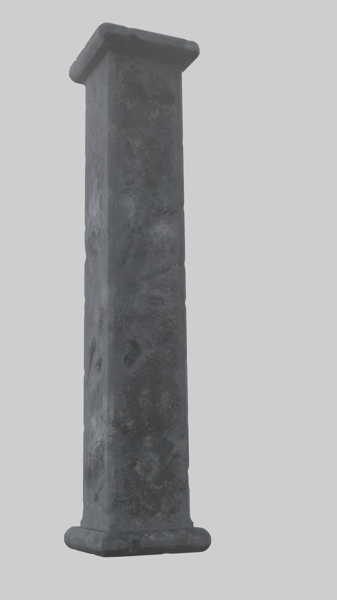 Stone post blender Low-poly 3D model_3