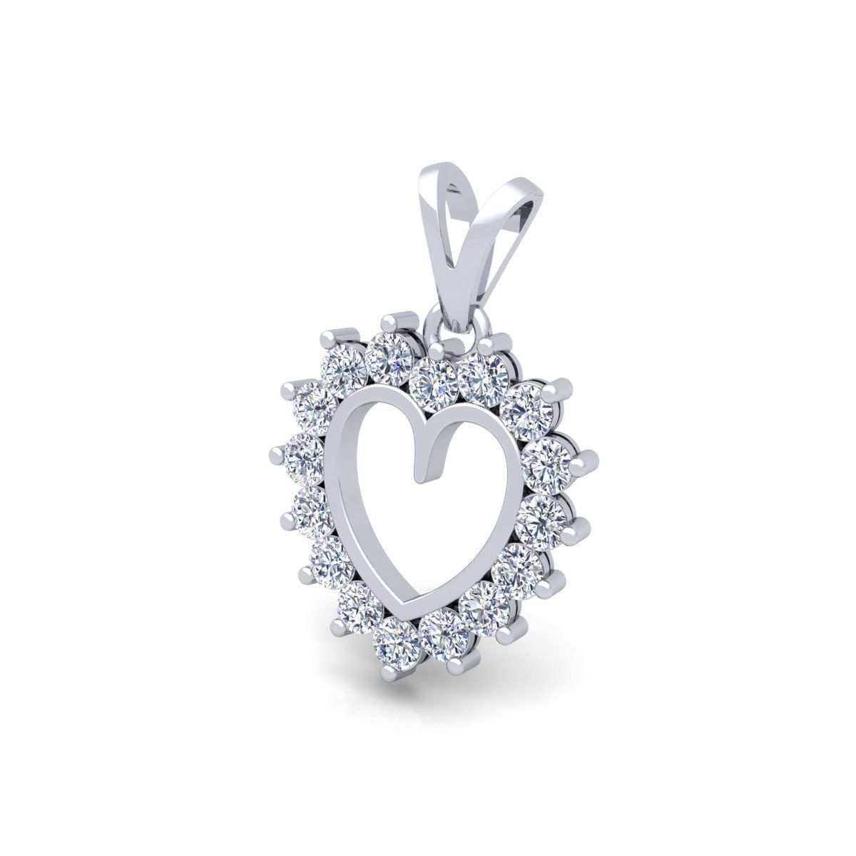 Big Stone Heart Pendent 3d Model and Render Detail 3D print model_11