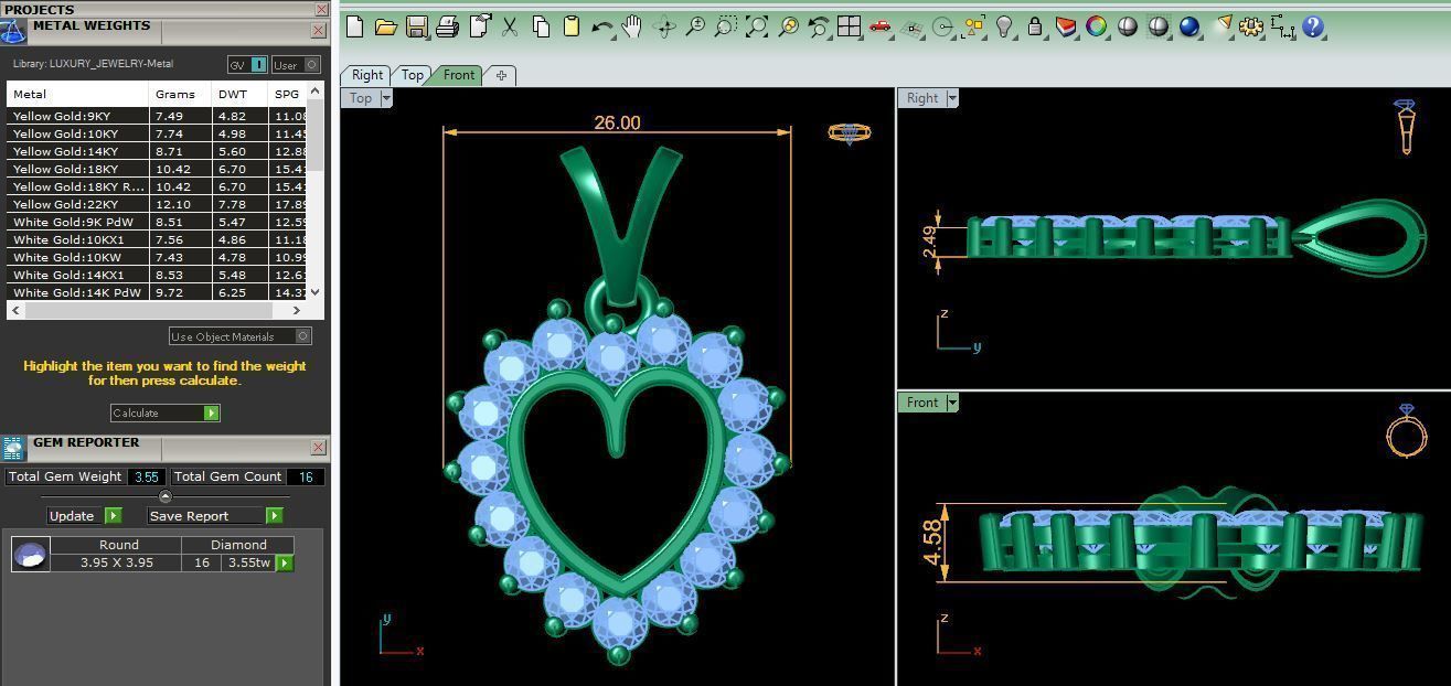 Big Stone Heart Pendent 3d Model and Render Detail 3D print model_12