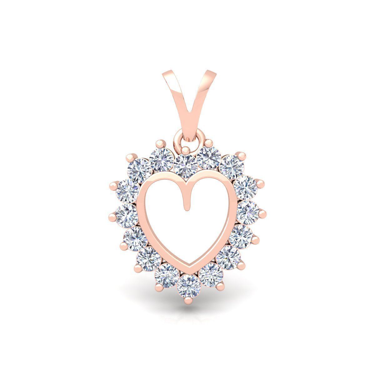 Big Stone Heart Pendent 3d Model and Render Detail 3D print model_3