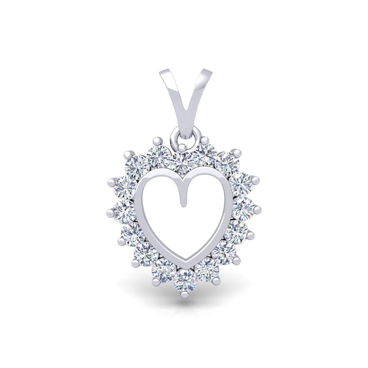 Big Stone Heart Pendent 3d Model and Render Detail 3D print model_1