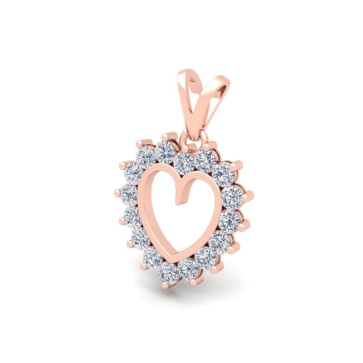 Big Stone Heart Pendent 3d Model and Render Detail 3D print model_10