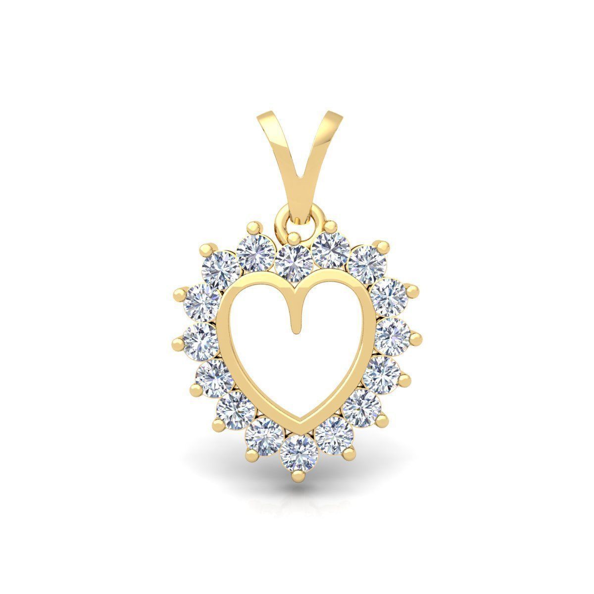 Big Stone Heart Pendent 3d Model and Render Detail 3D print model_6