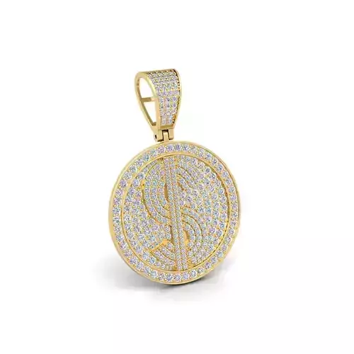 Doller Custom Pendent 3d model Render Detail