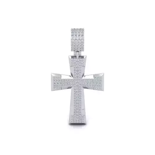 Cross Custom Pendent 3d Model And Render Detail 