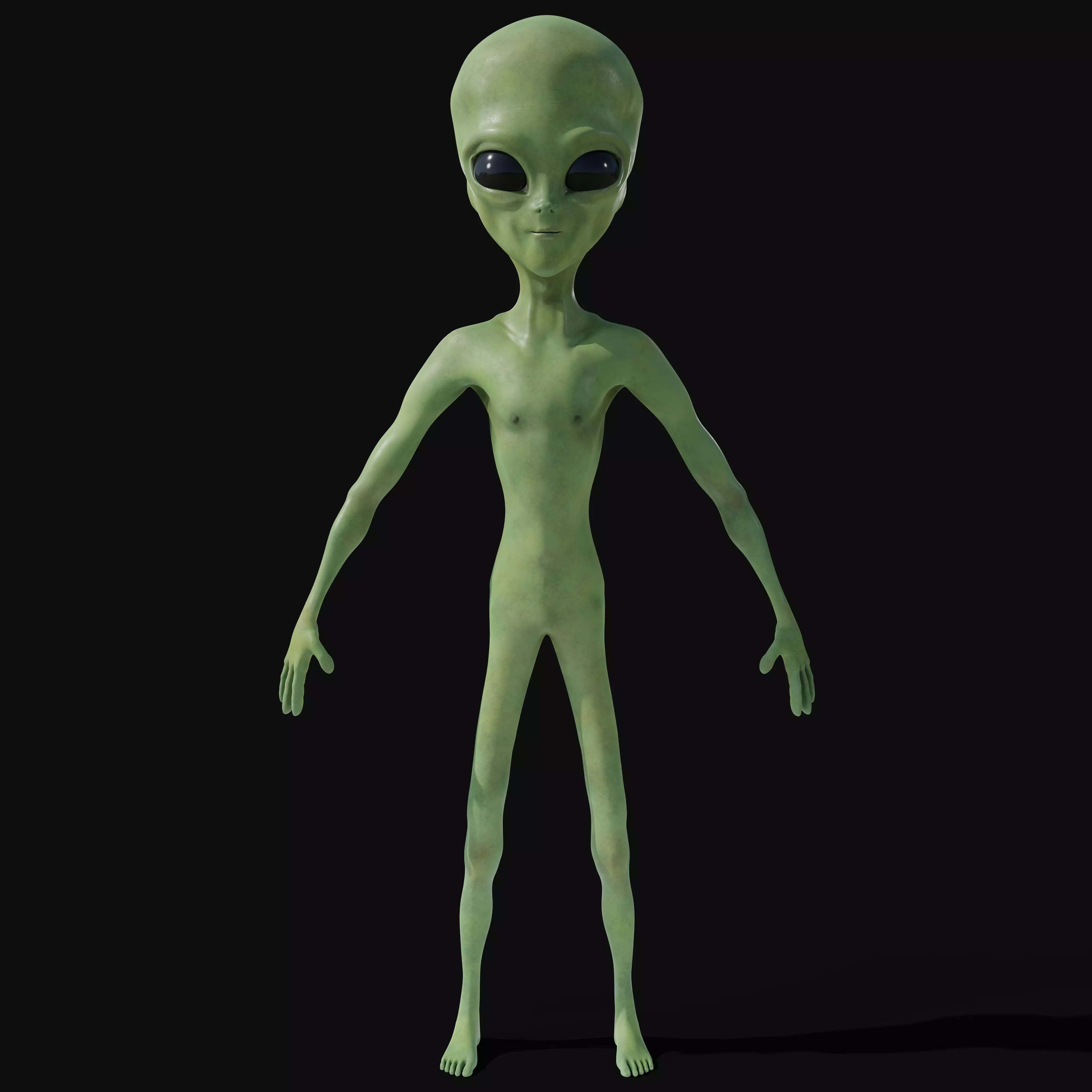 Realistic Alien 4k Rigged Low Poly Low-poly 3D model_0