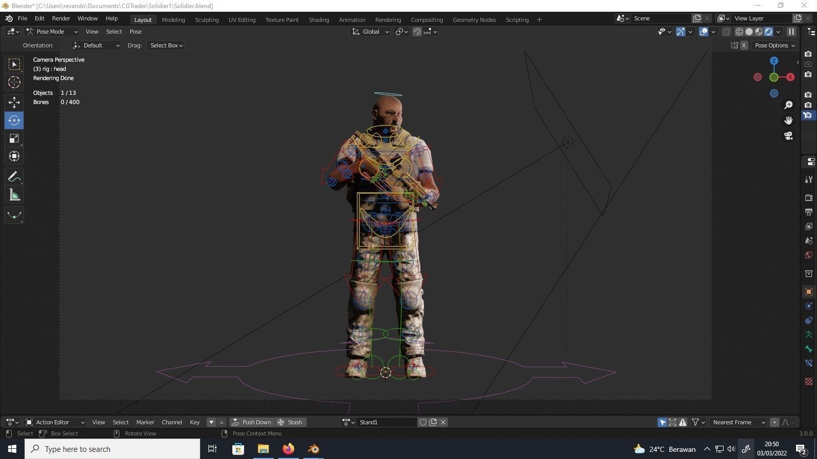 Soldier man 3D model_7