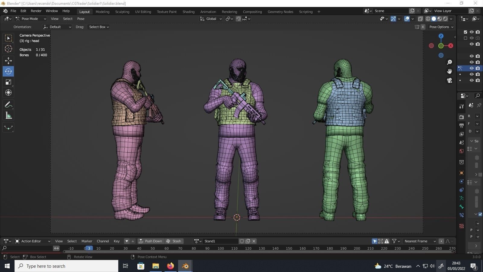 Soldier man 3D model_2