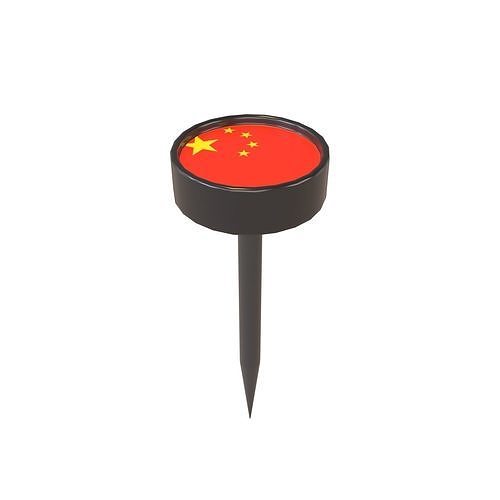 Country Pin China v1 001 Low-poly 3D model