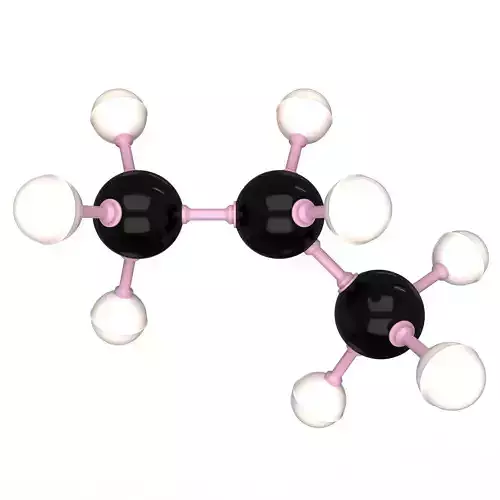 Propane Molecule Low-poly 3D model