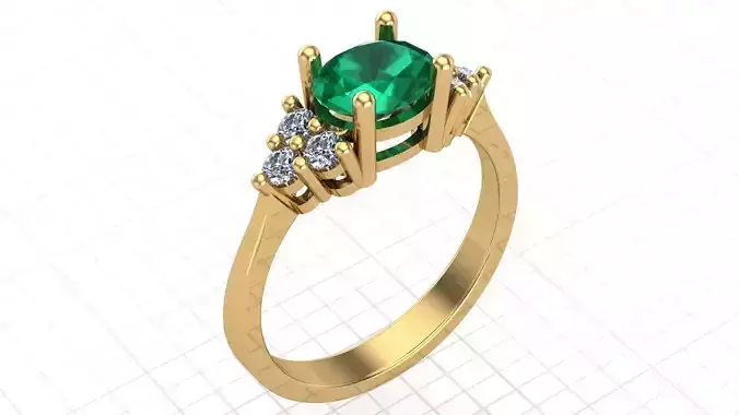 oval moissanite ring stl file