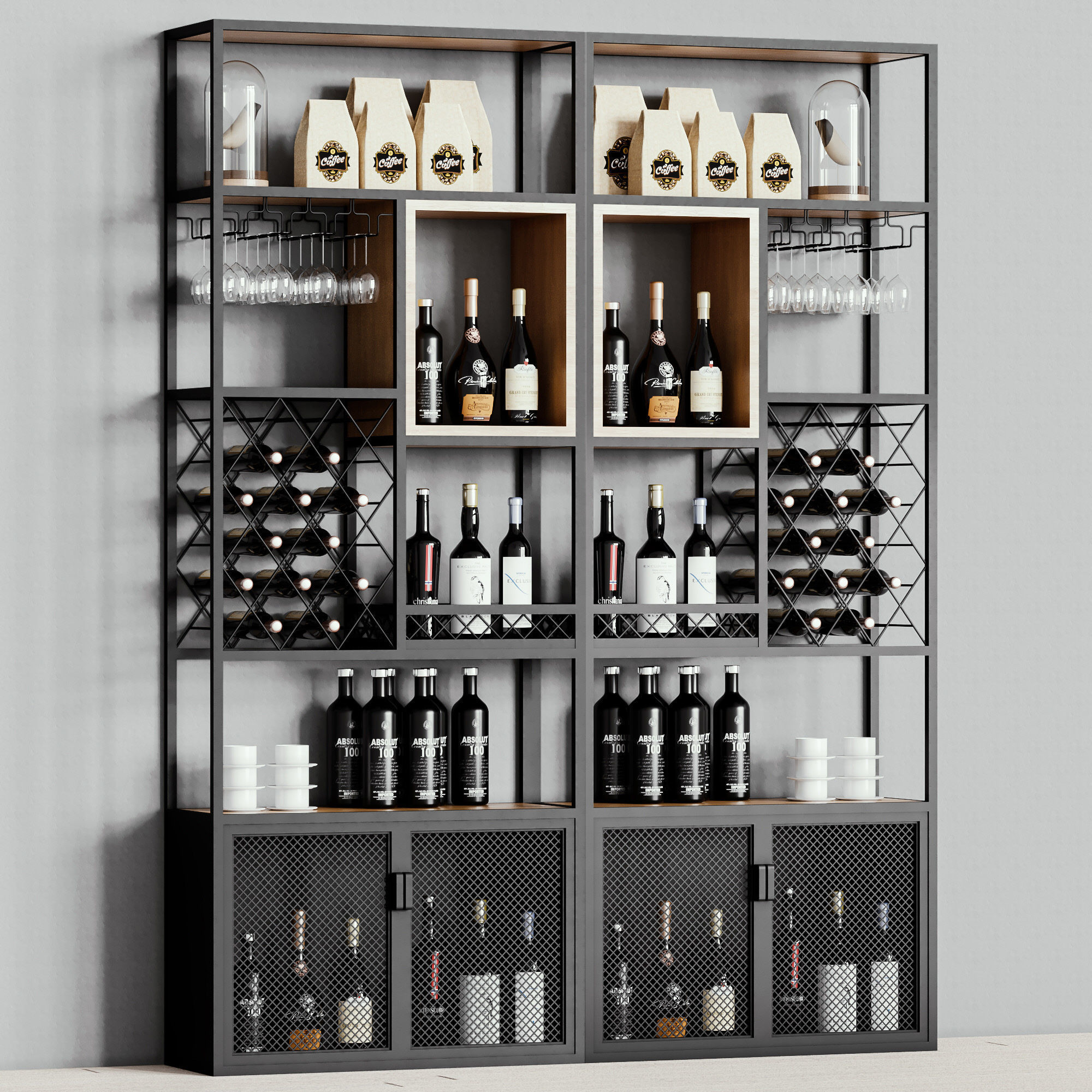 Homary Industrial Rack 3D model_4