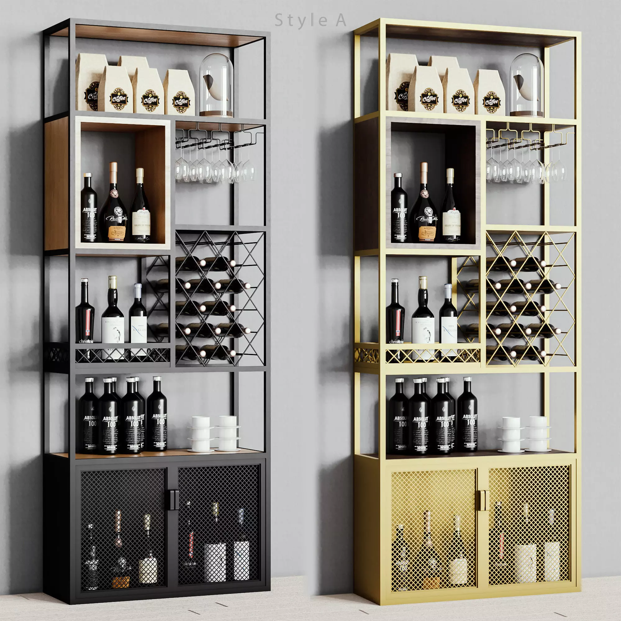 Homary Industrial Rack 3D model_0