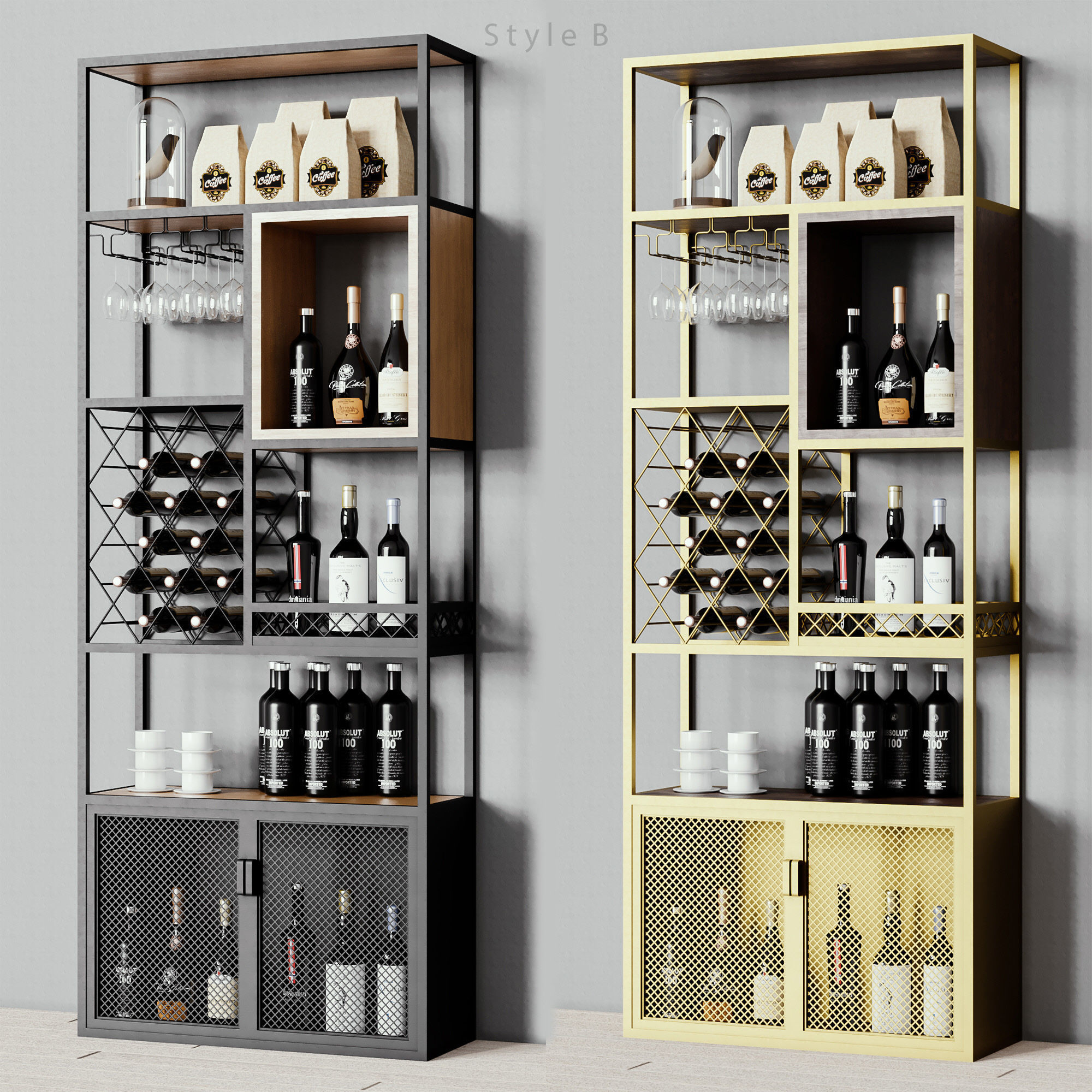 Homary Industrial Rack 3D model_1