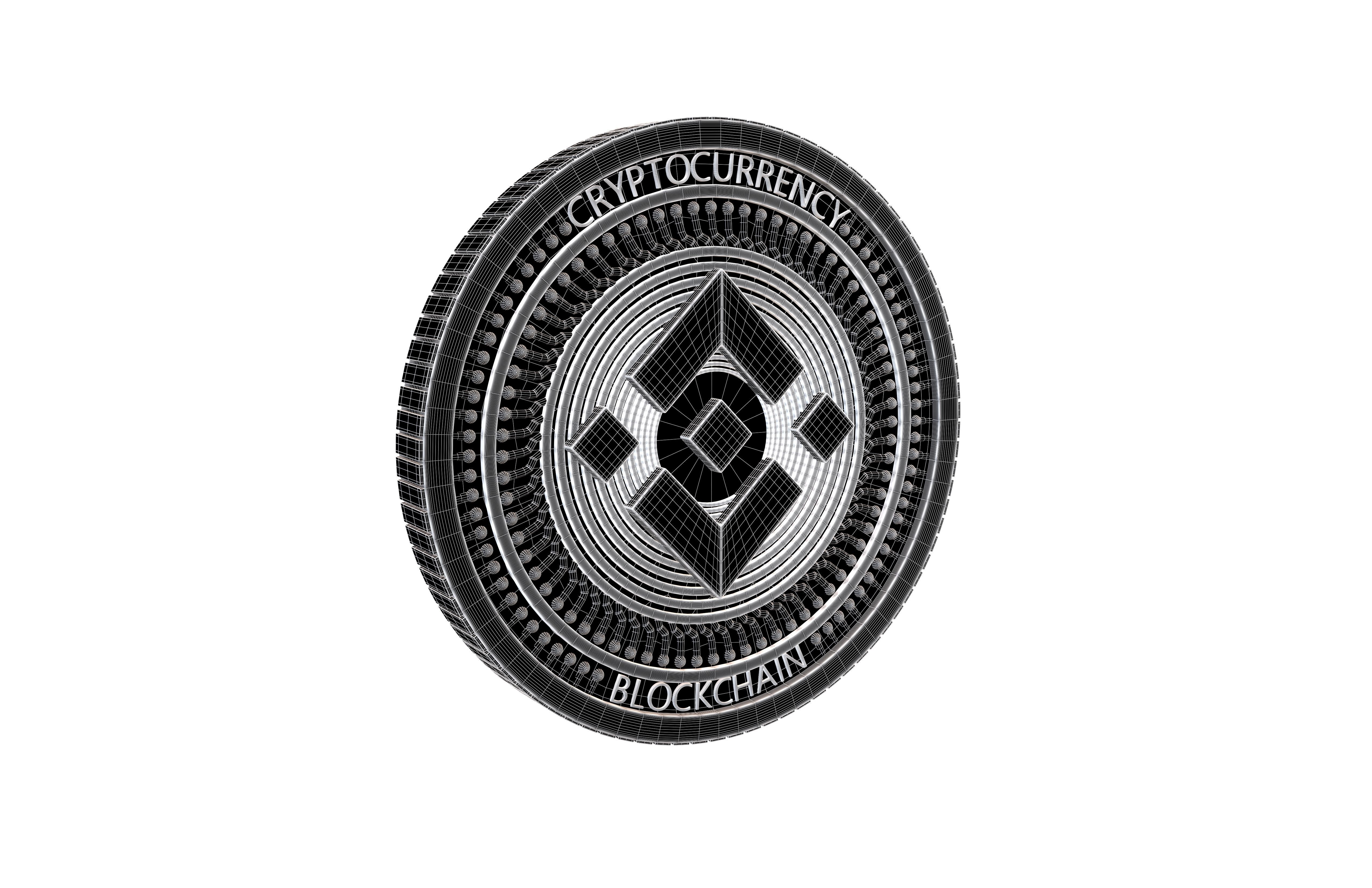 Binance Coin v4 002 Low-poly 3D model_8