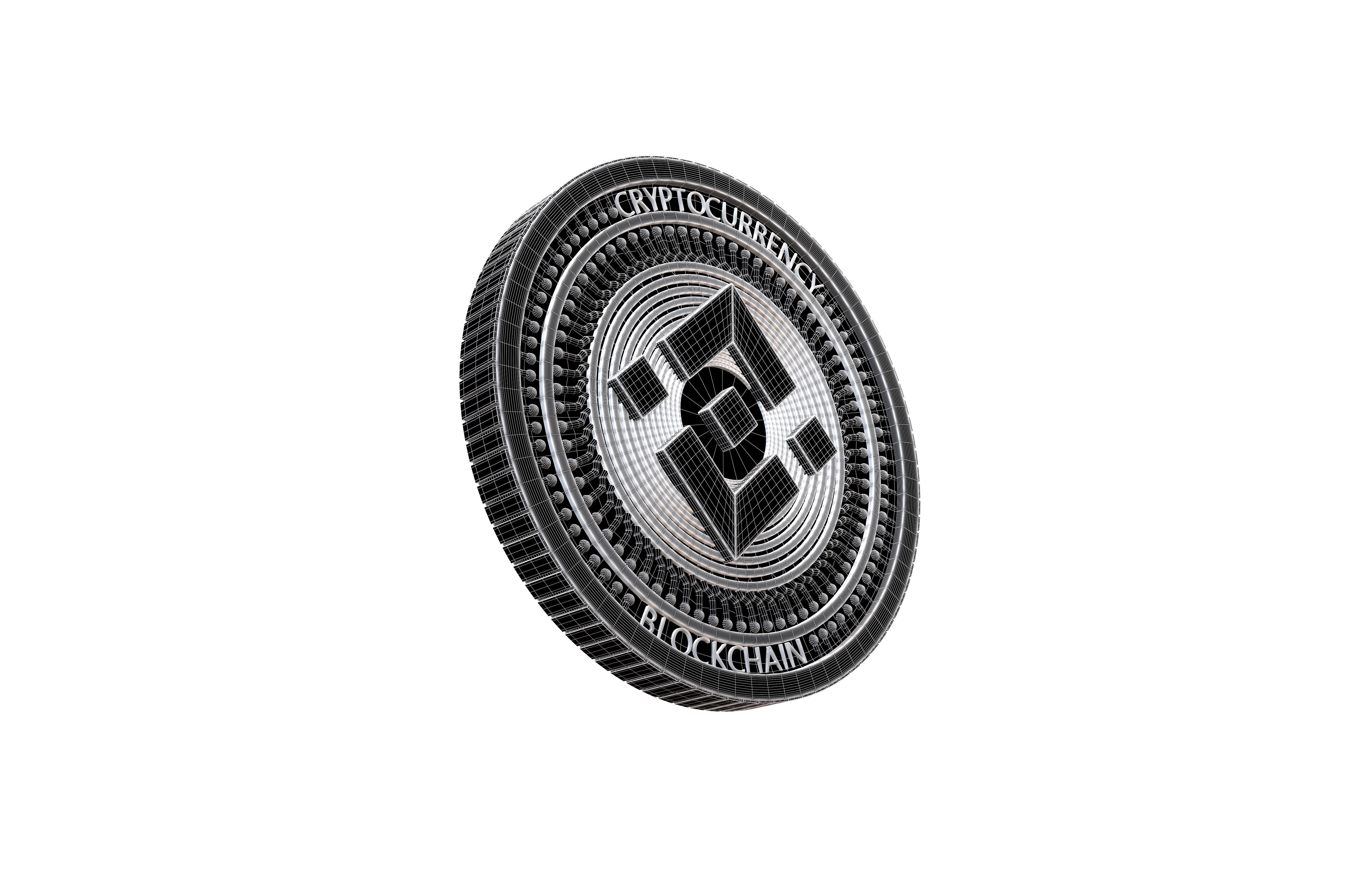 Binance Coin v4 002 Low-poly 3D model_10
